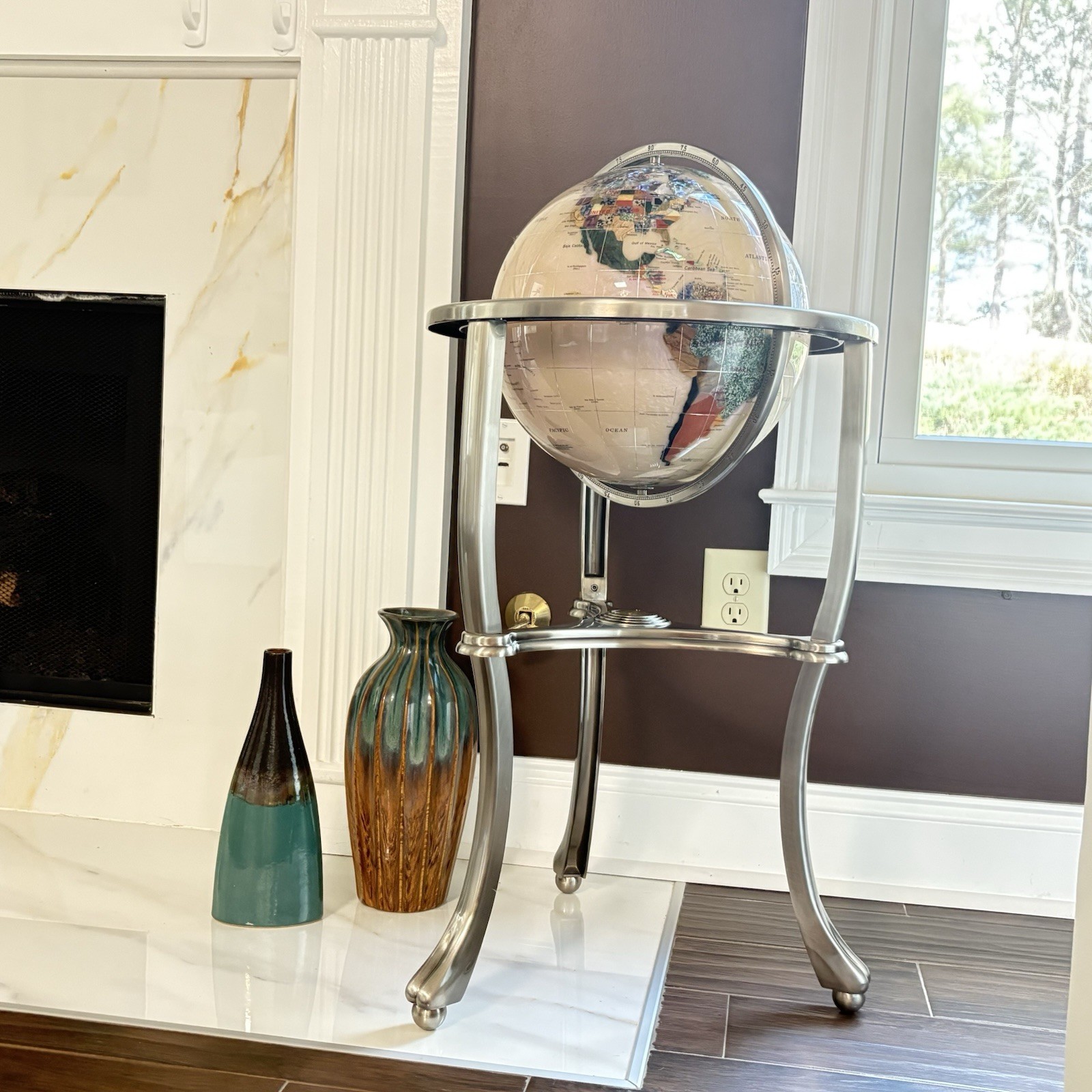 Kalifano Mother of Pearl Gemstone Globe