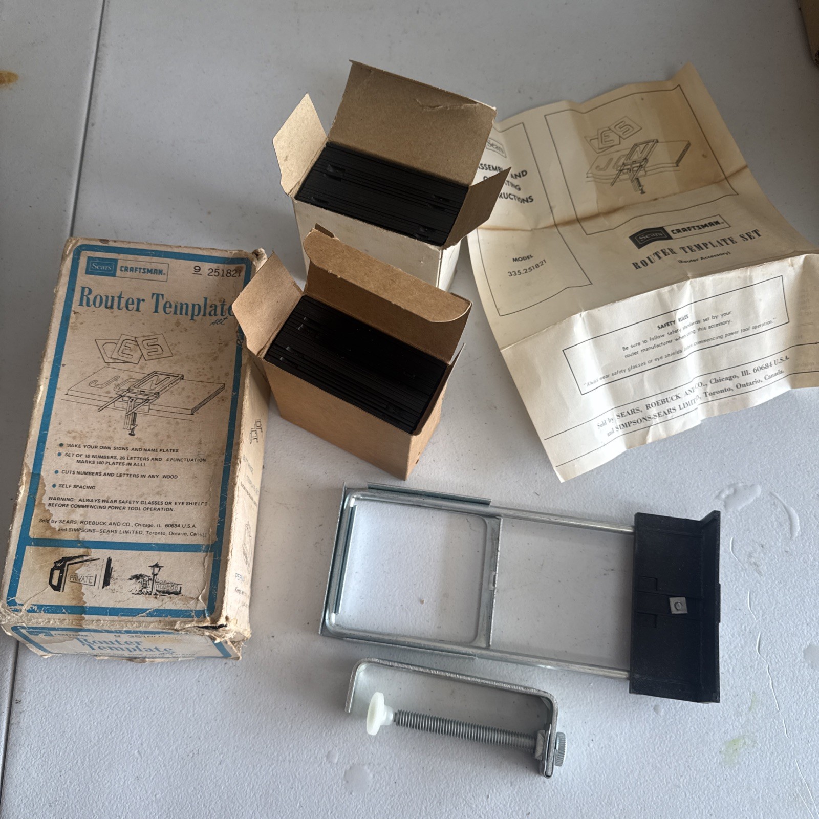 SEARS CRAFTSMAN ROUTER TEMPLATE SET #9-251821