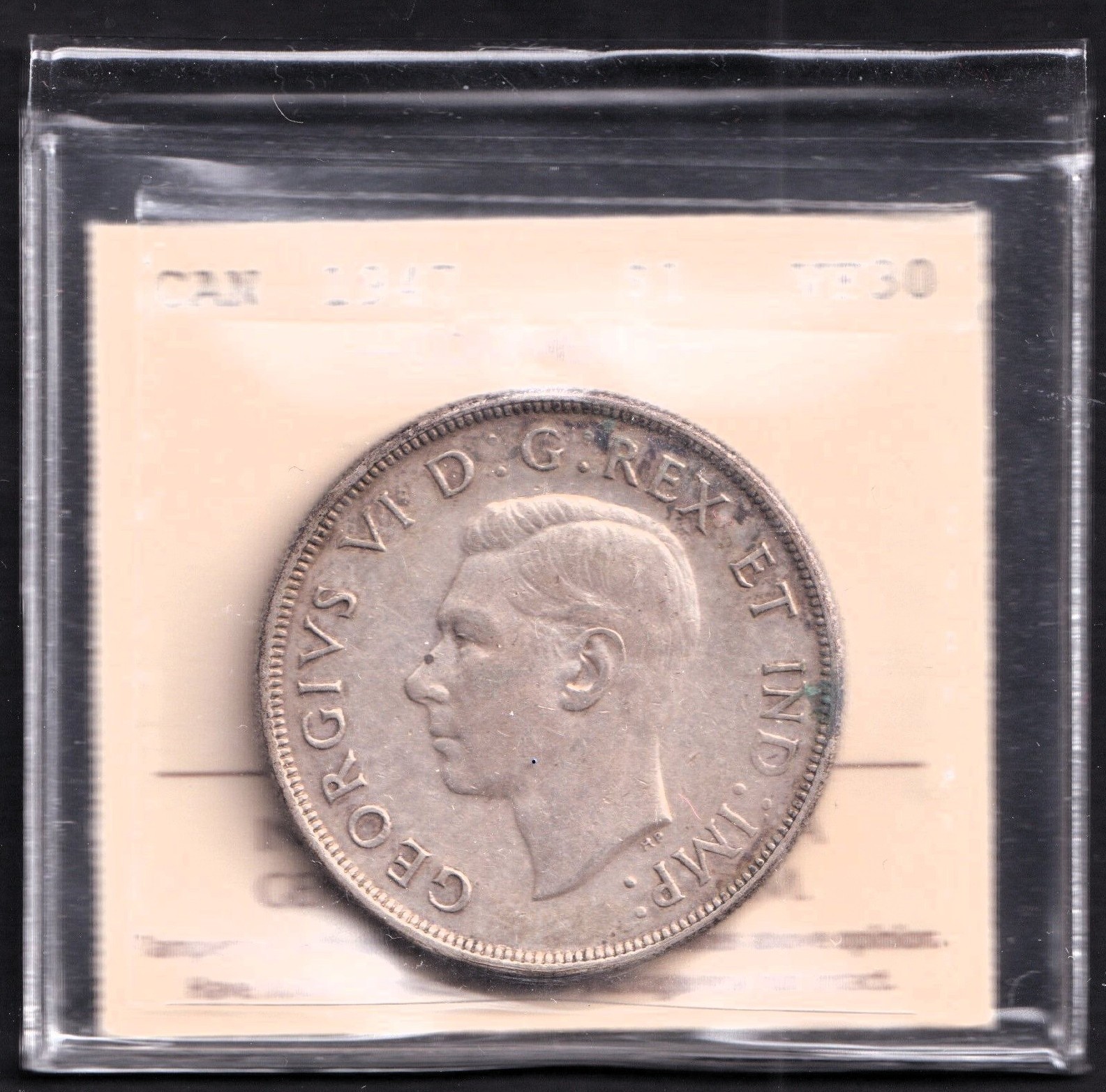 Canada 1947 $1 One Silver Dollar ICCS Certified VF-30 Blunt 7 Variety Rare Date