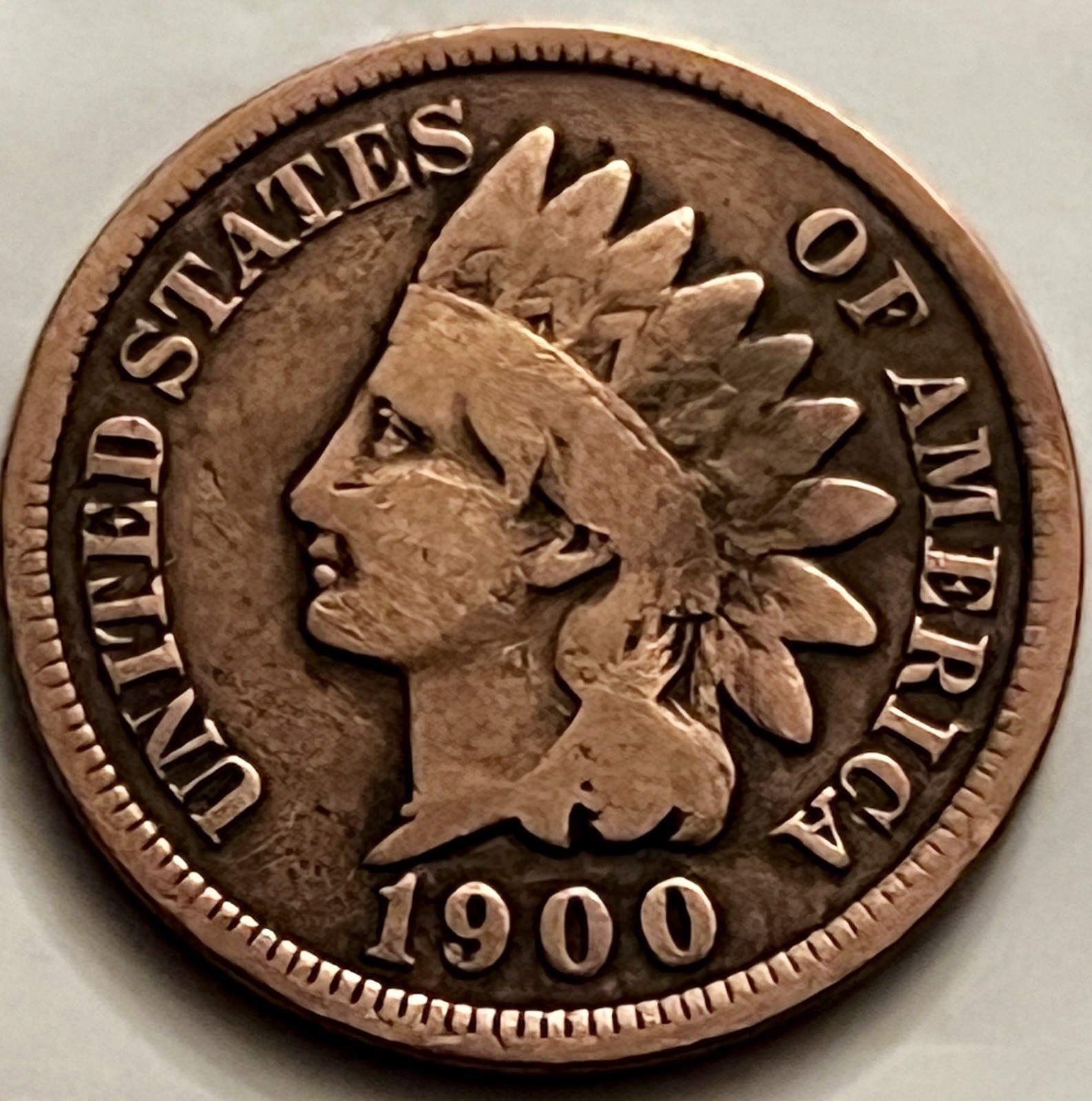 1900 Indian Head Cent Solid Circulated Example Nice Reverse Detail Penny BN916
