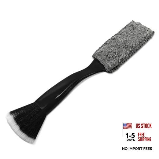 Universal 2 in 1 Duster for Car Clean, Car Detailing Brush, Double Ended Black