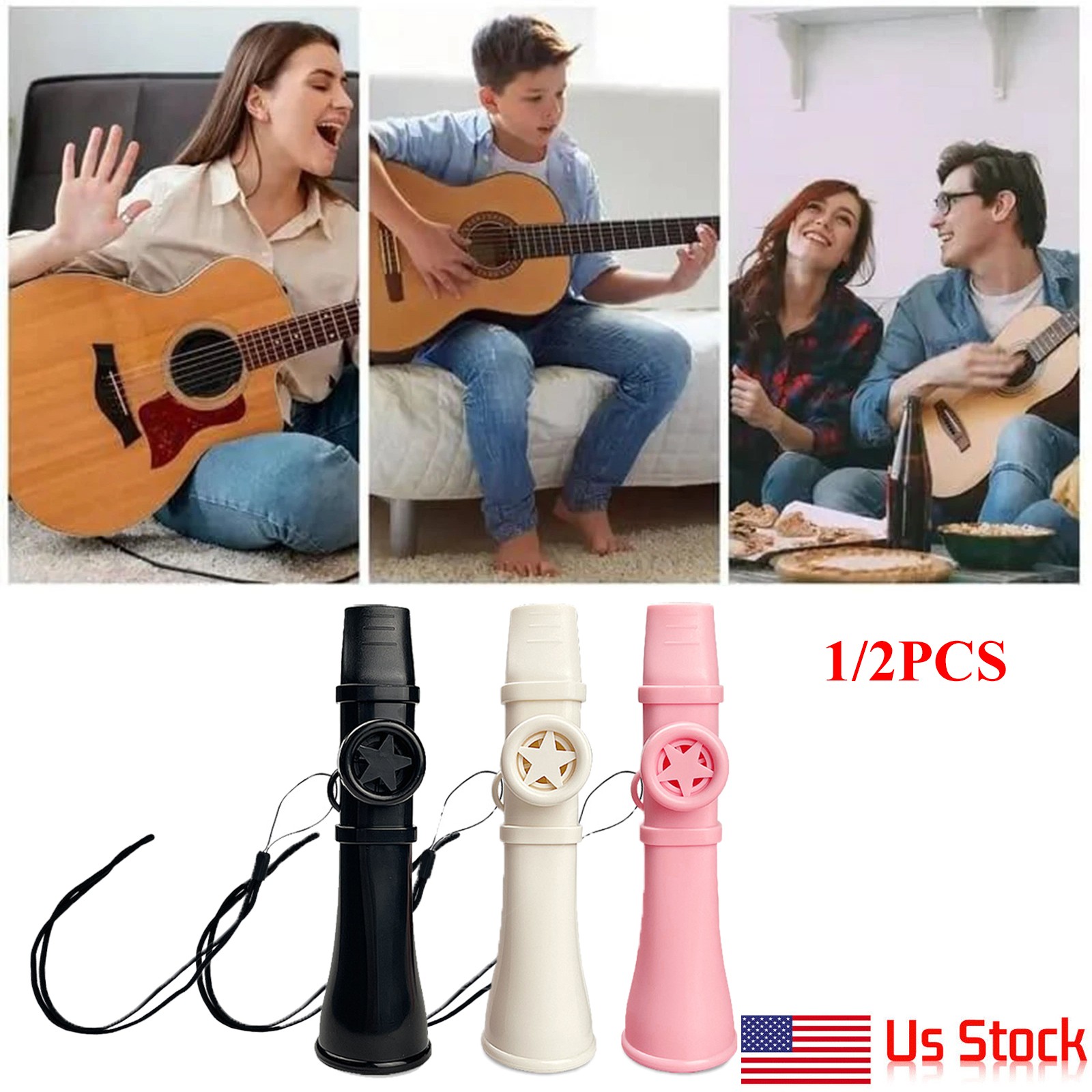 1/2pcs Kazoos for Adults Food Grade Mouthpiece Kazoo Non-slip Comfortable Music