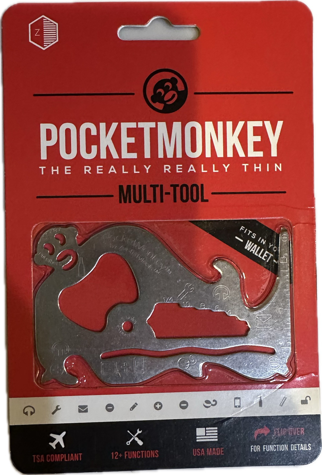 2014 POCKETMONKEY MULTI-TOOL WALLET CREDIT CARD SZ STAINLESS STEEL SCREWDRIVER