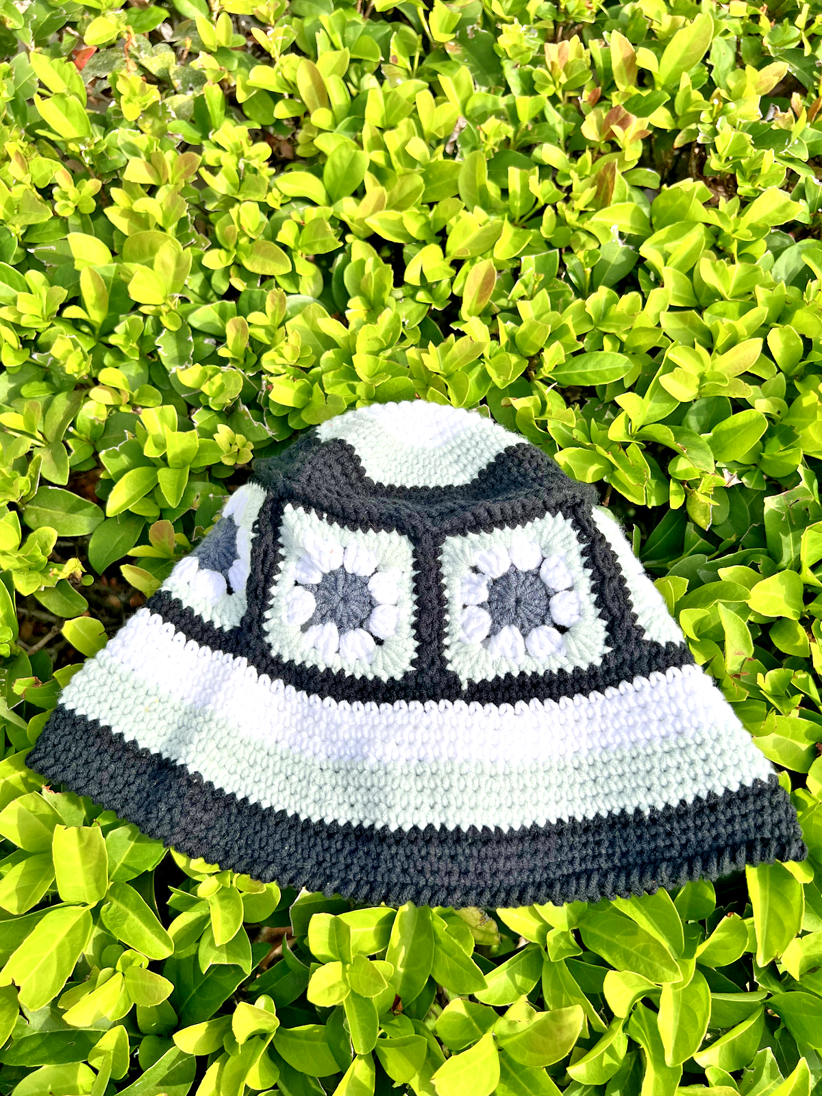 handmade knitted unisex bucket hat - reversible