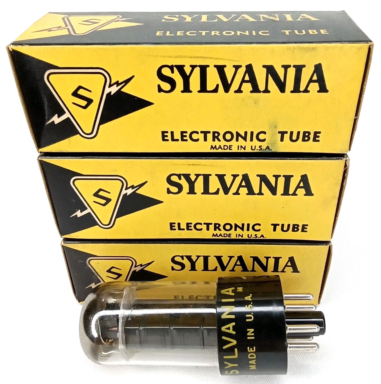 Vintage 1950s Sylvania 12EN6 Electronic Tube In Original Box Set Of 3 Made In US