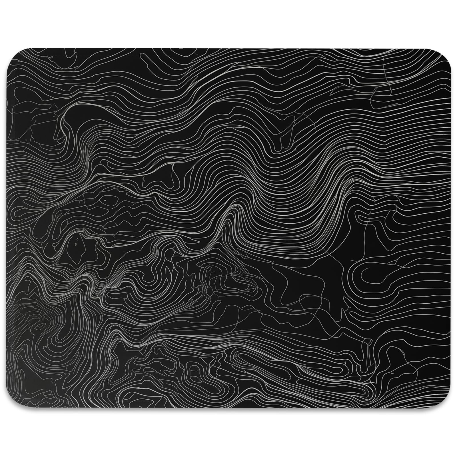 Elegant Black and White 10.2"x8.3", Topographic Contrast-Rectangles