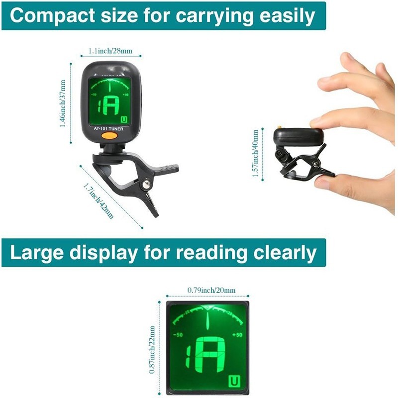 LCD Clip On Chromatic Acoustic Electric Guitar Bass Ukulele Banjo Violin Tuner