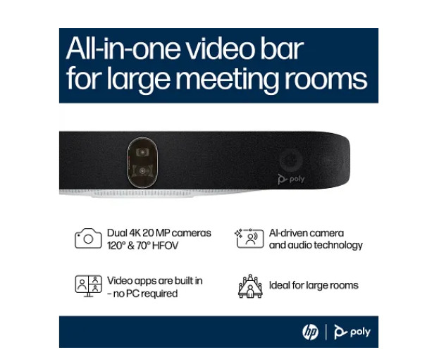 HP Poly Studio X72 All-In-One Video Bar