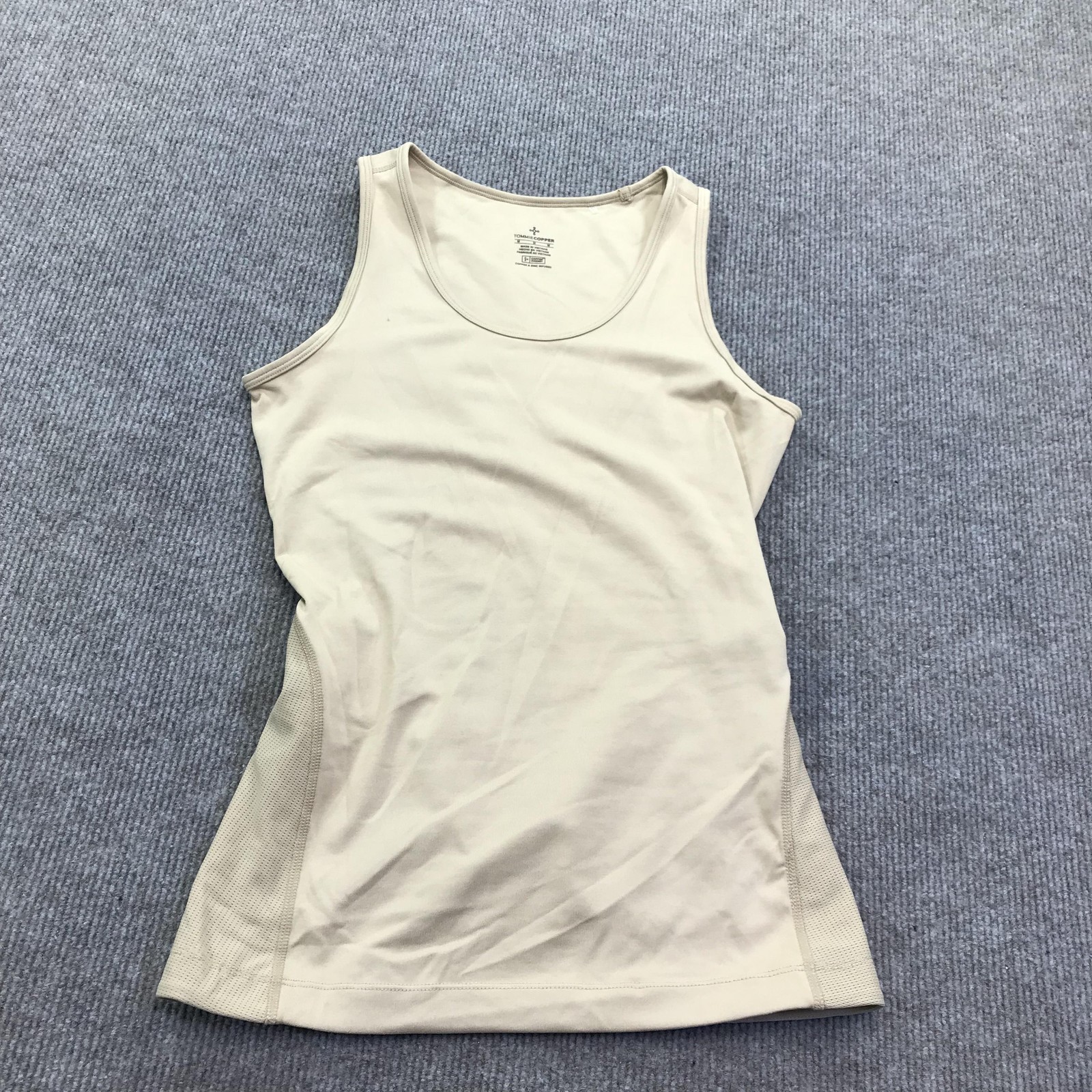 Tommie Copper Womens Back Support Compression Tank Top Shirt Medium Beige Nude