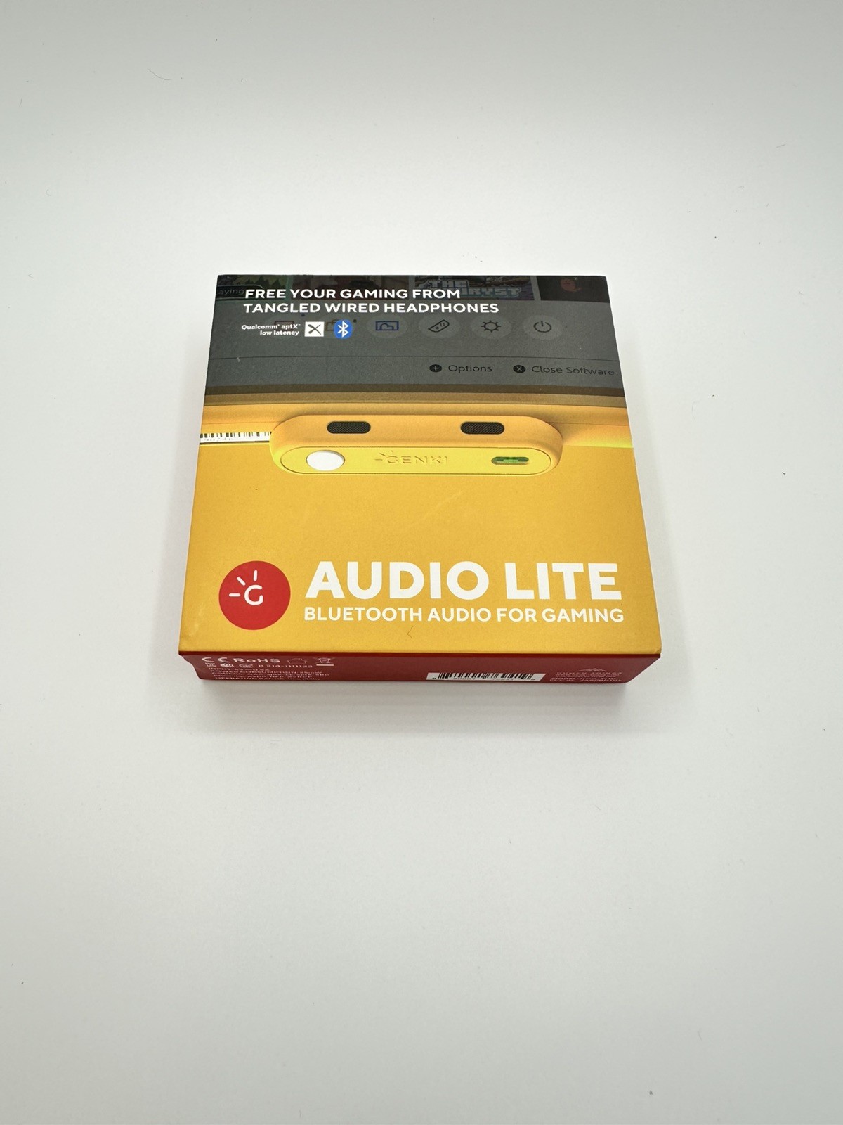 GENKI Audio Lite Bluetooth 5.0 Adapter for Nintendo Switch, Yellow - NEW