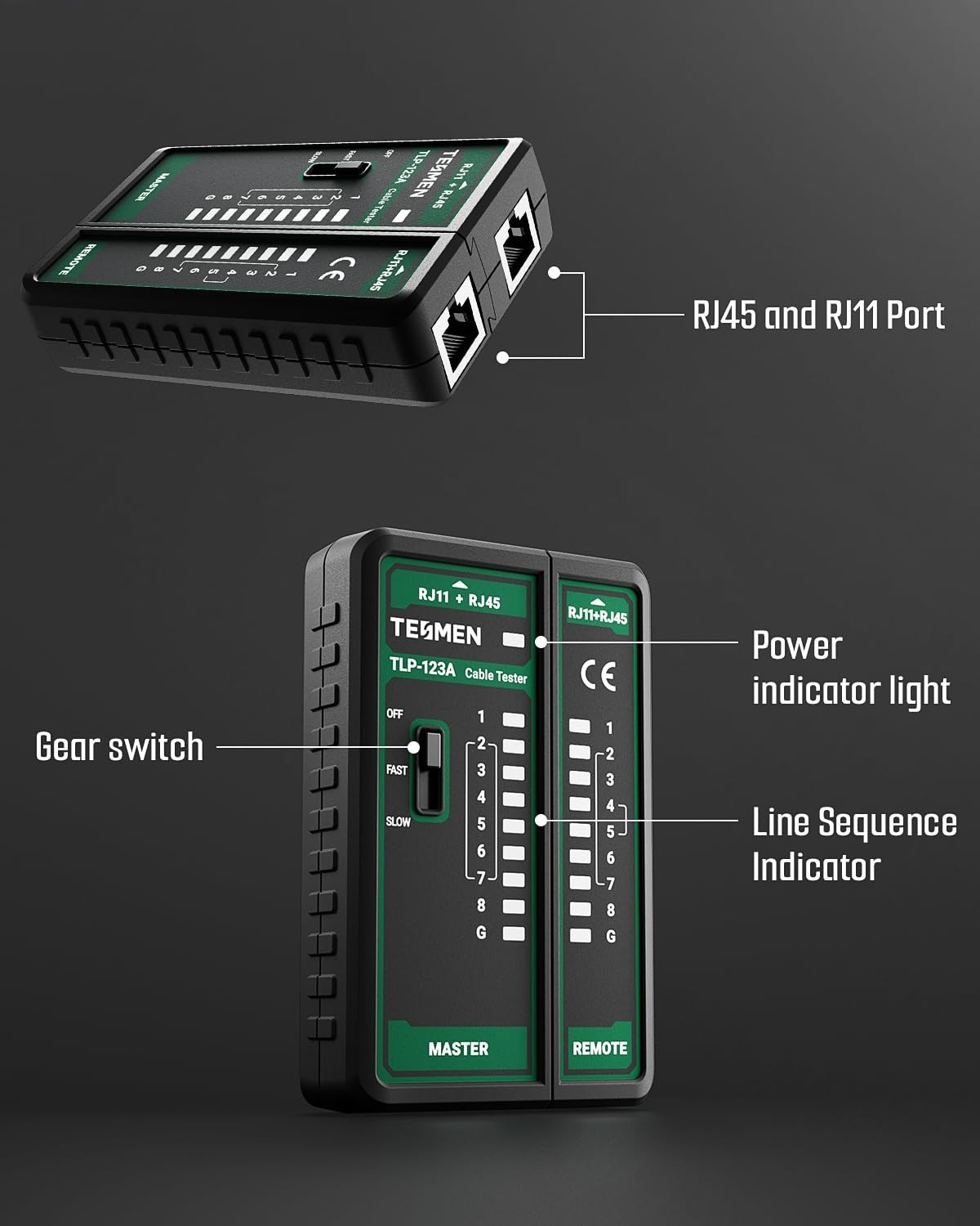 Detachable Network Cable Tester for Long Distance Testing - Easy Operation