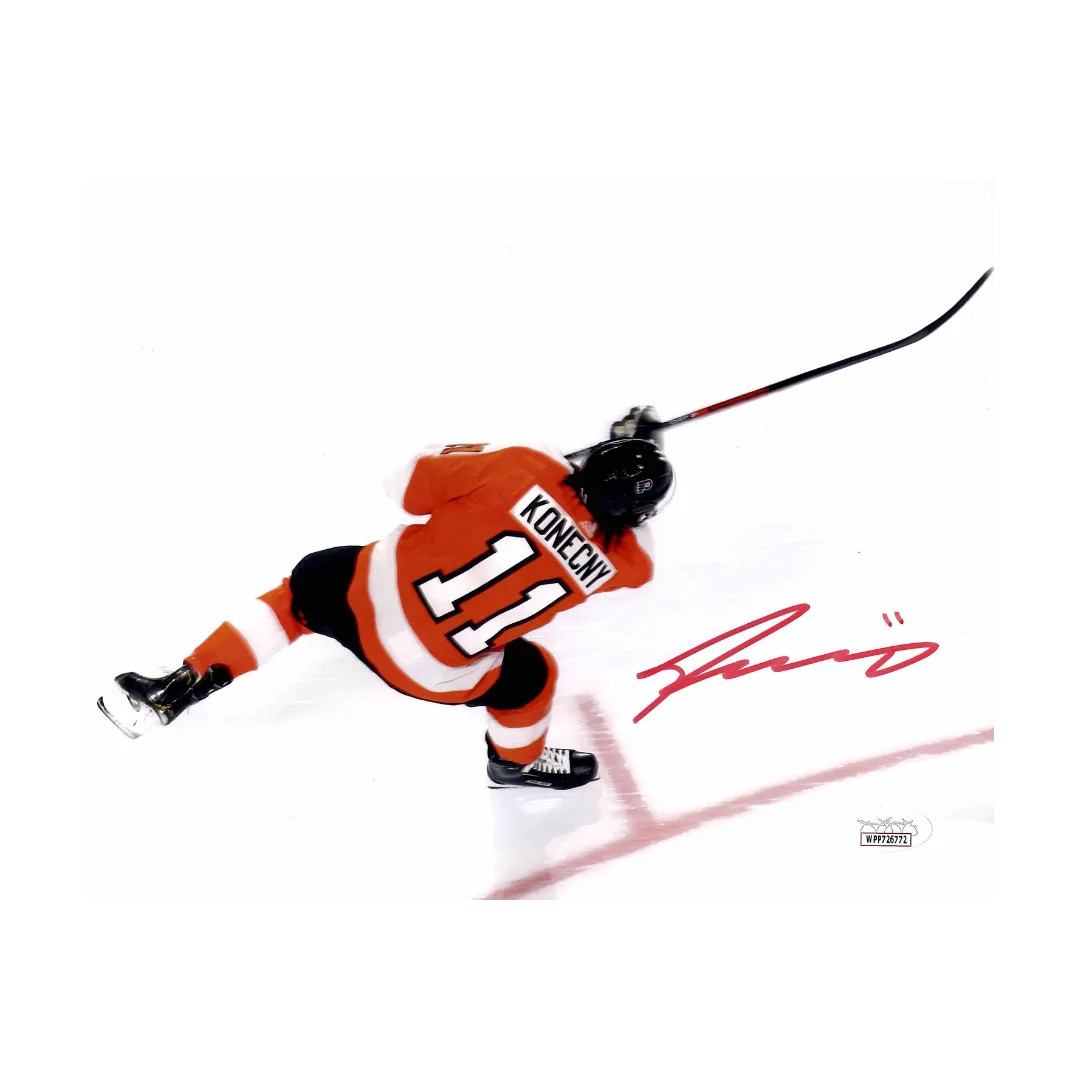 Travis Konecny Philadelphia Flyers Autographed Shooting Photo - JSA