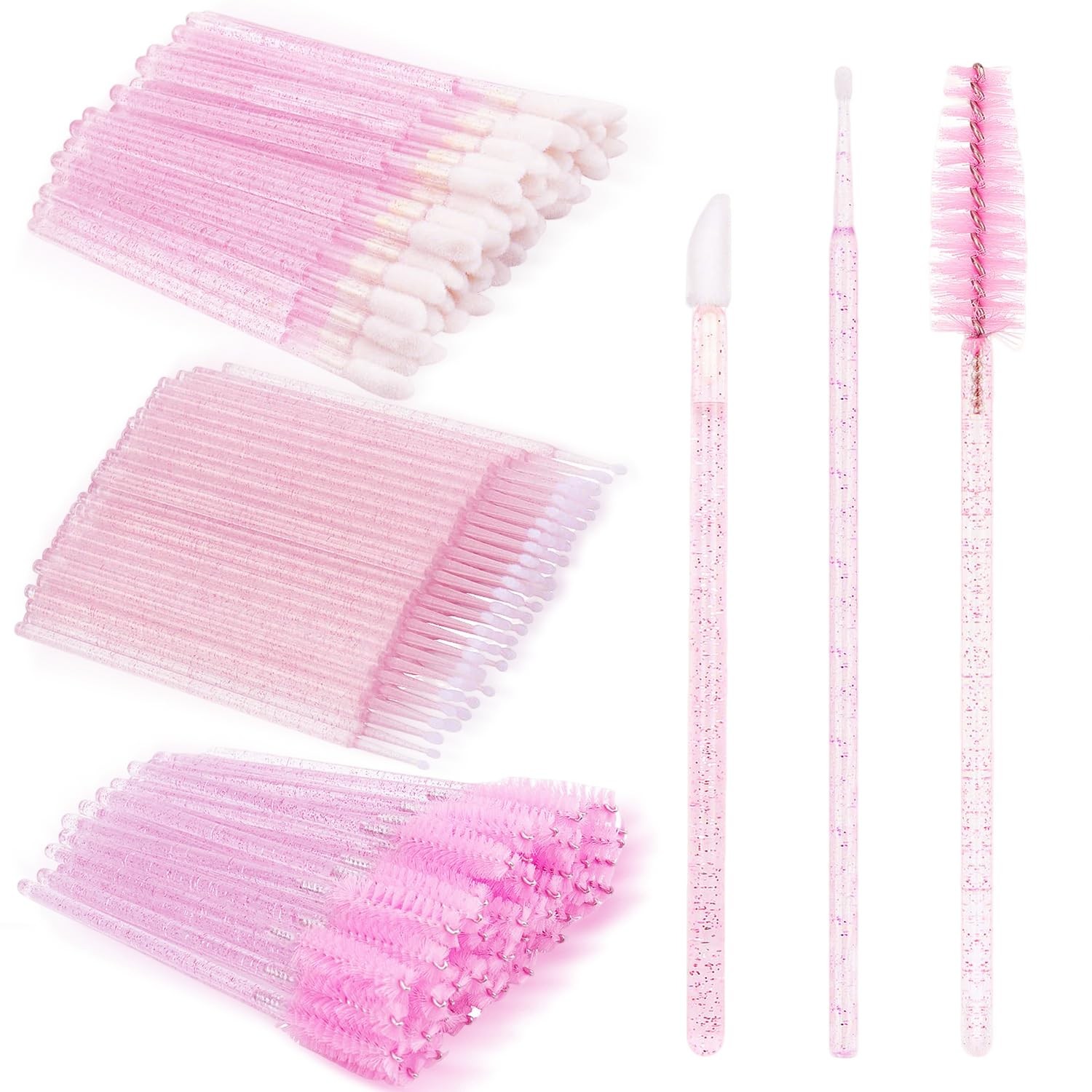 200Pcs Eyelash Extension Kit, Lash Spoolies Extension Supplies Eyebrow Brush ...