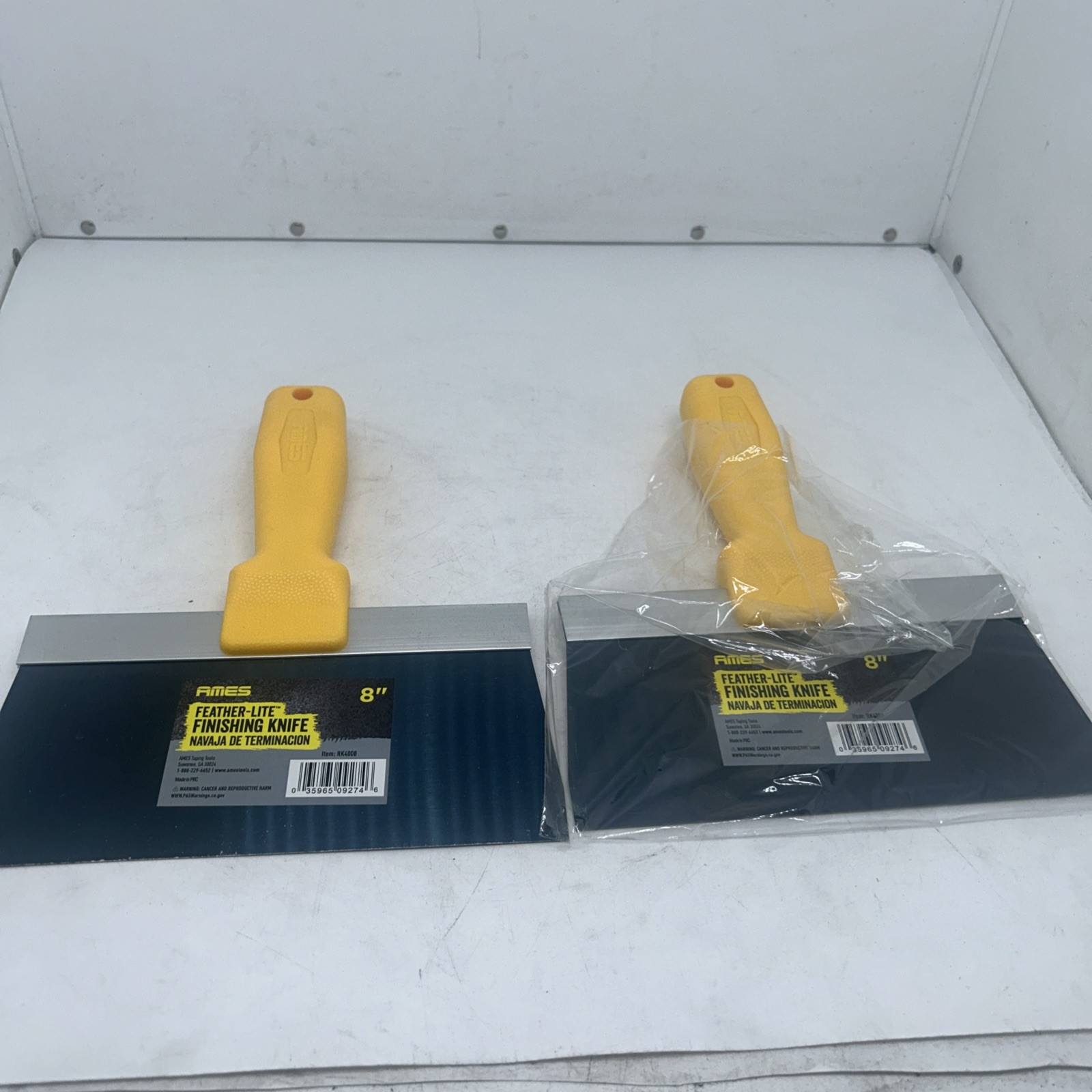 (2) Ames Feather-Lite 8" Blue Steel Knife J50