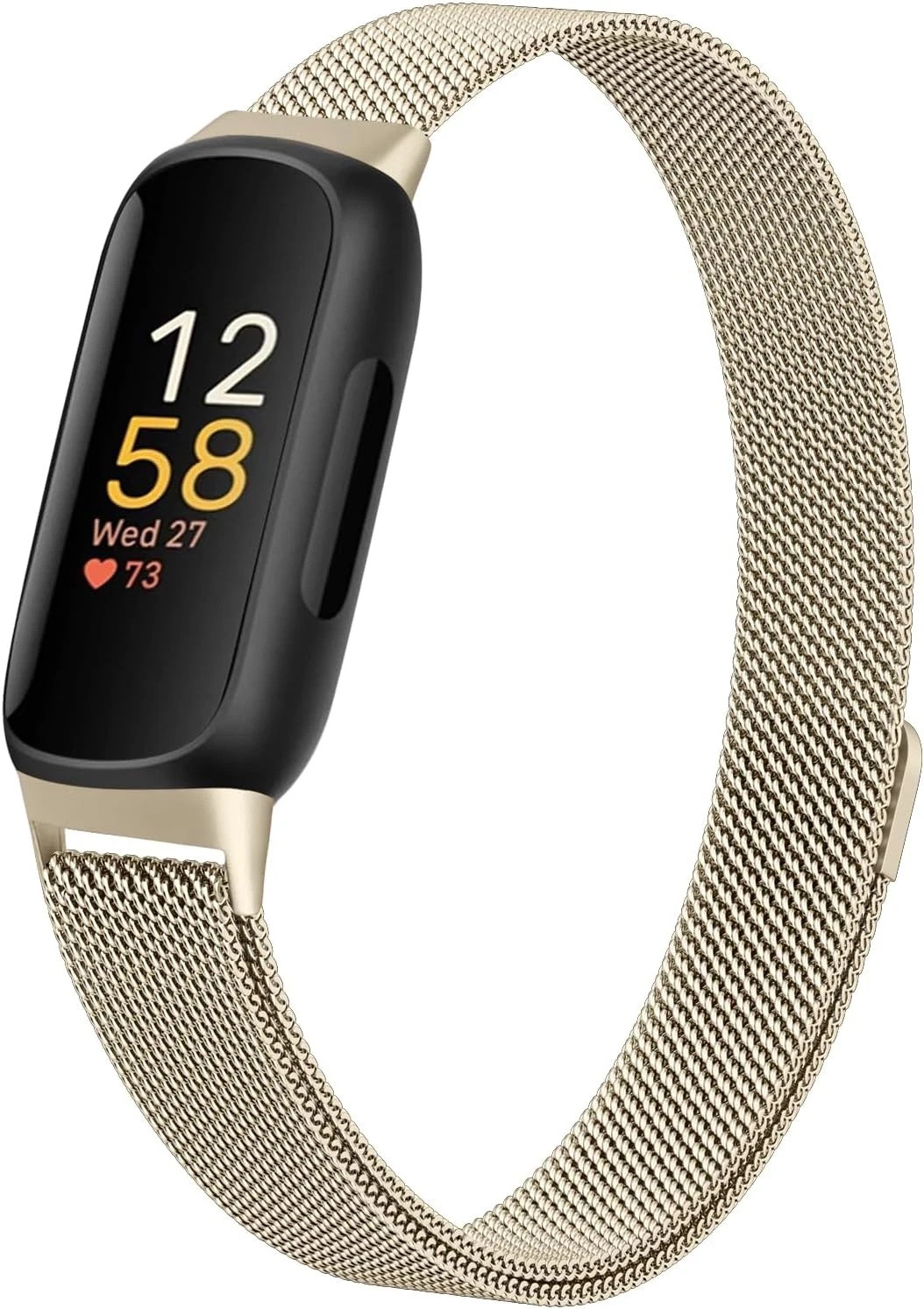 Metal Bands Compatible with Fitbit Inspire 3 Bands for Women Men, Soft Mesh L...