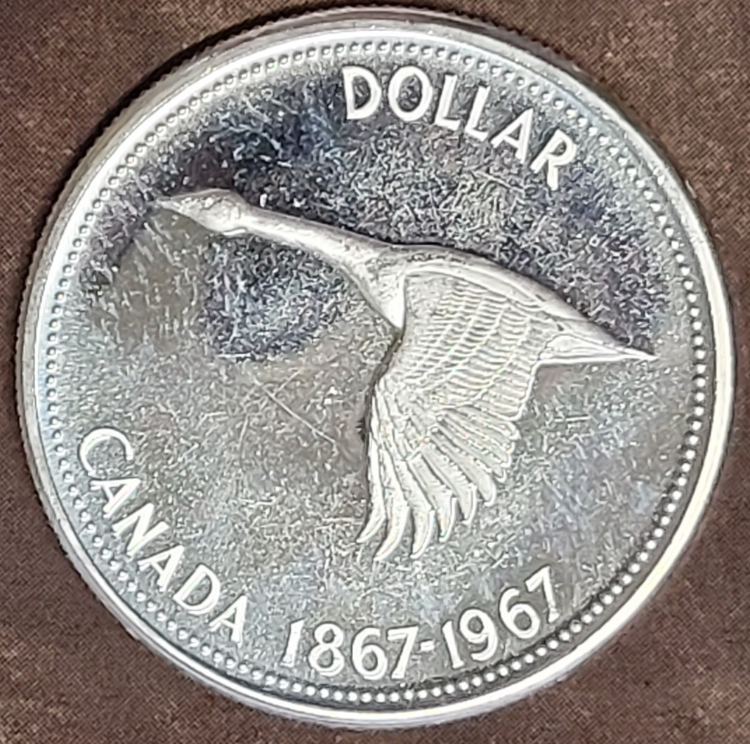 Vintage Proof Like Gem 1967 80% Silver Canada Goose Dollar -Silver Canadian Coin