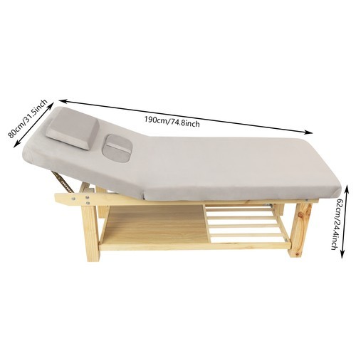 Massage Bed Physical Rectangular Treatment Bed Spa Facial Massage Table w/Pillow