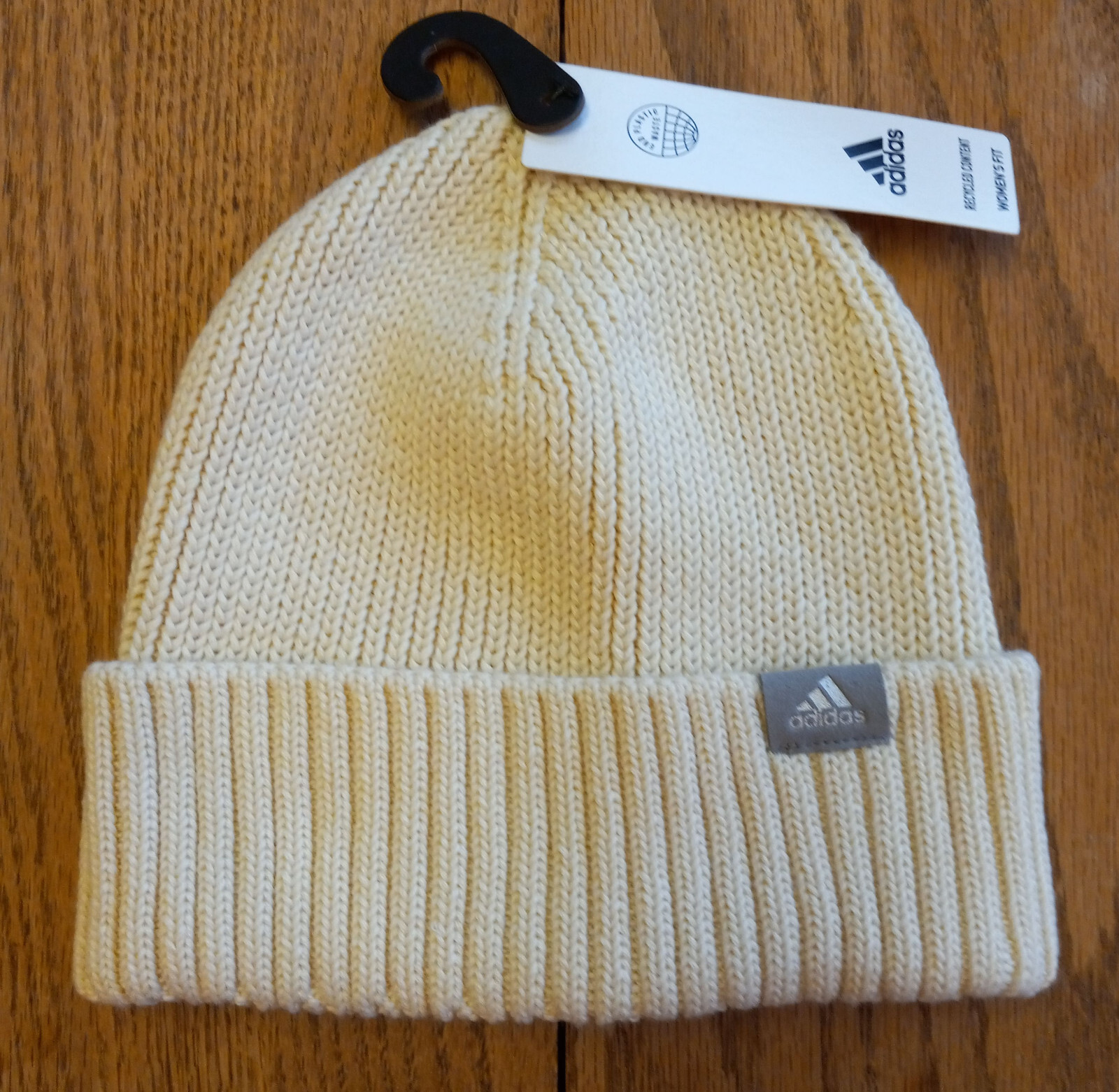 NWT ADIDAS "Fashioned Fold" Womens Cuffed Knit Beanie Hat-OSFM @$24 WONDER WHITE