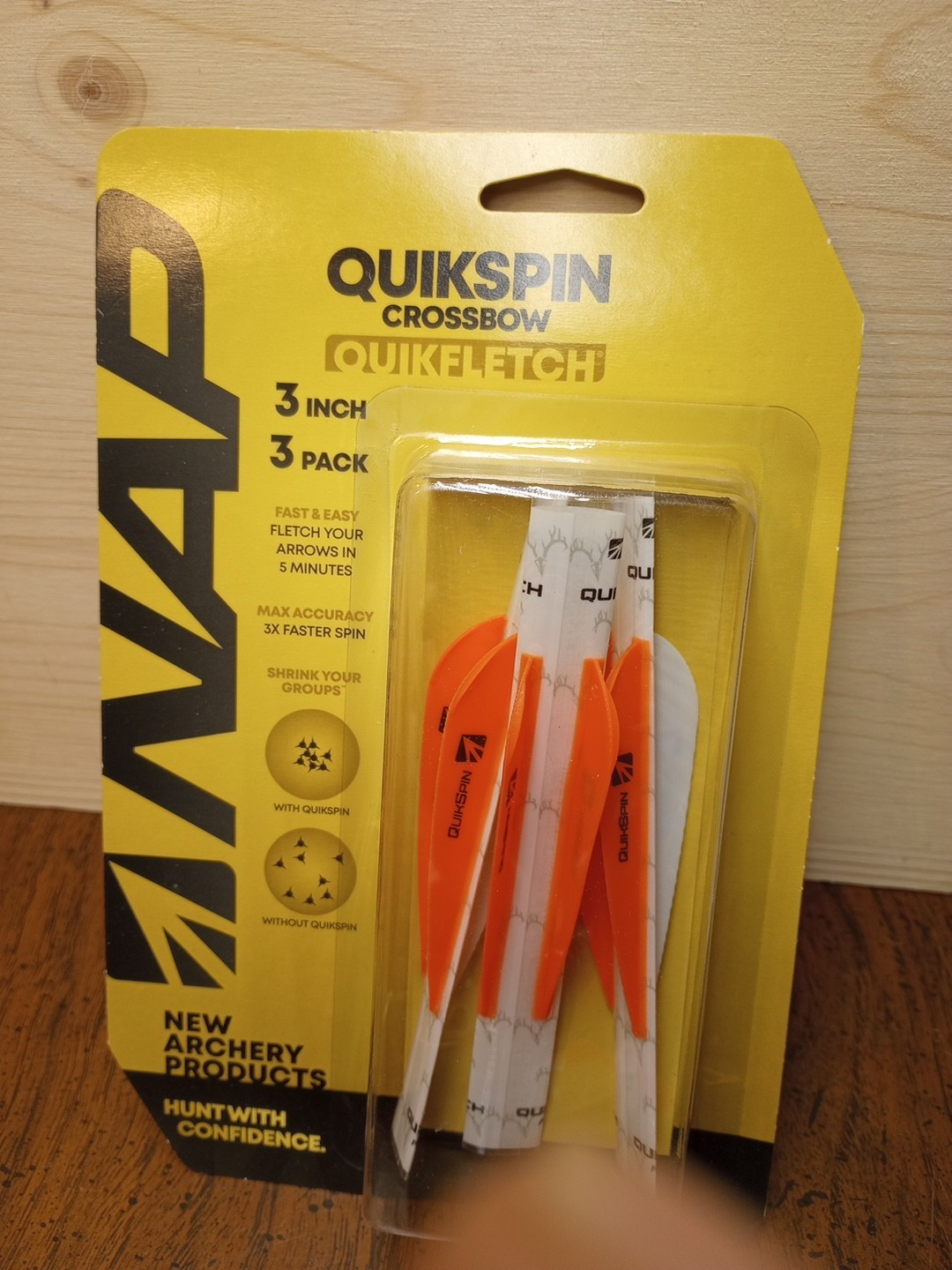 NAP Quikfletch QuickSpin White/Orange 3" Fletch Wrapping NAP-60-671W. NIB