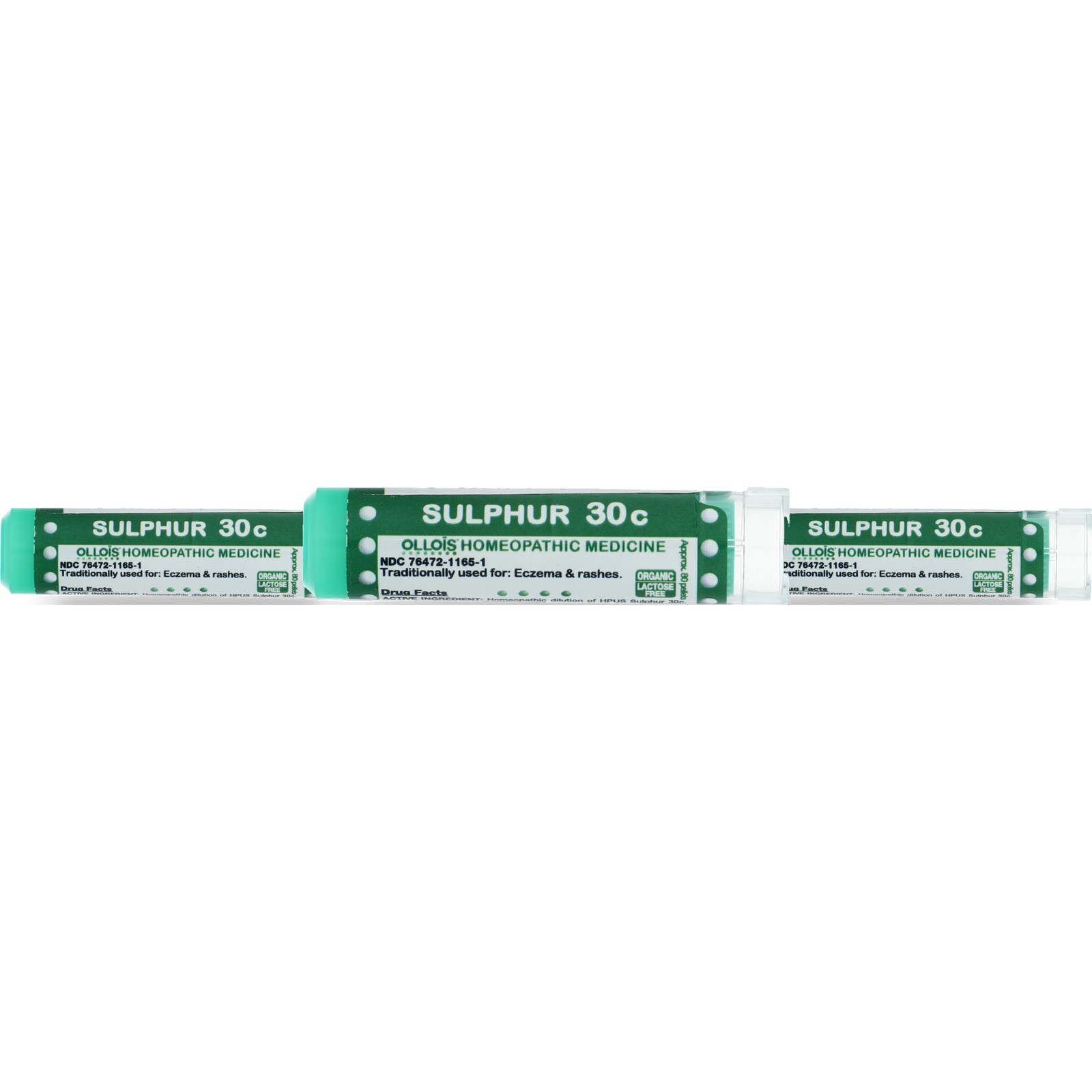 Ollois Sulphur 30C Homeopathic Medicine 80 Pellets 3 Pack