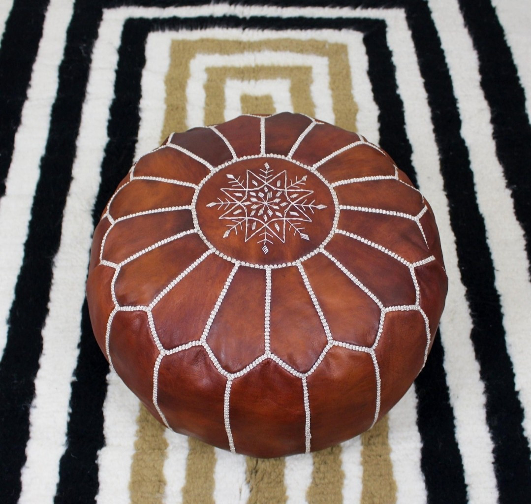 Moroccan Ottoman  Poufs 100% Premium Quality Leather Handmade