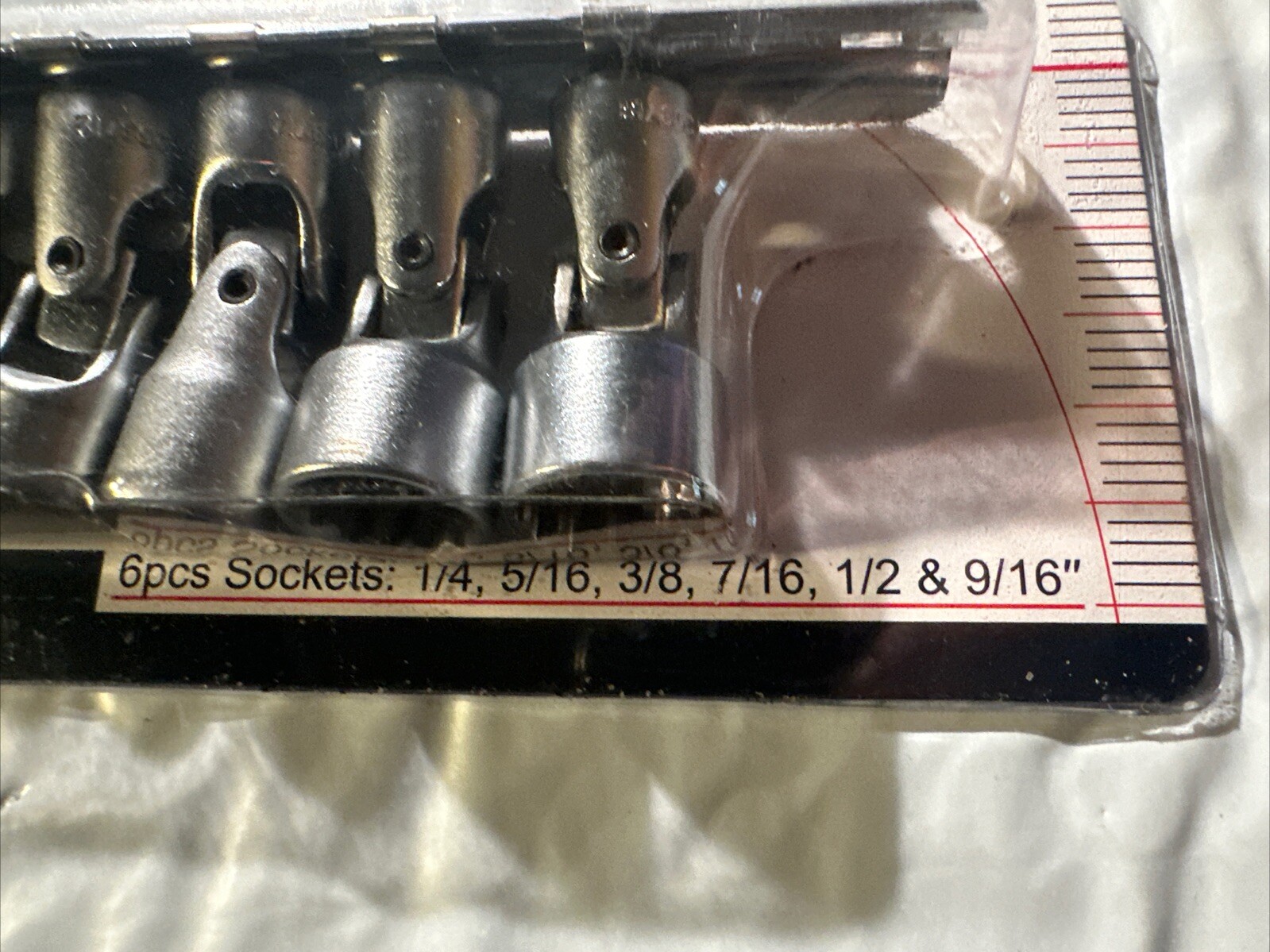 Genius Tools 6 Piece 1/4"Drive SAE Universal Hand Socket Set (12-Point) US-206S