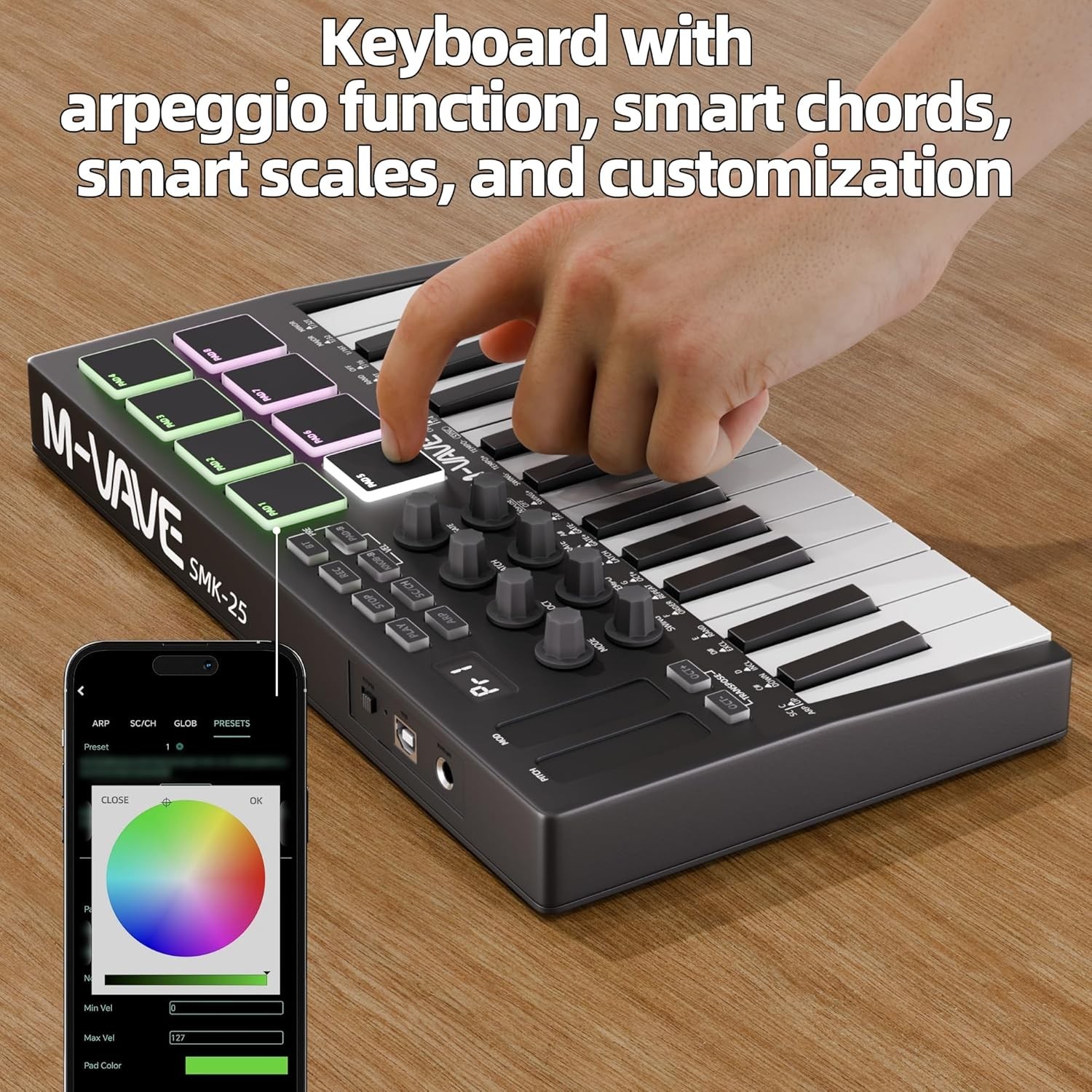DaierTek Midi Keyboard Controller 25 Key Portable Mini Bluetooth and USB Midi