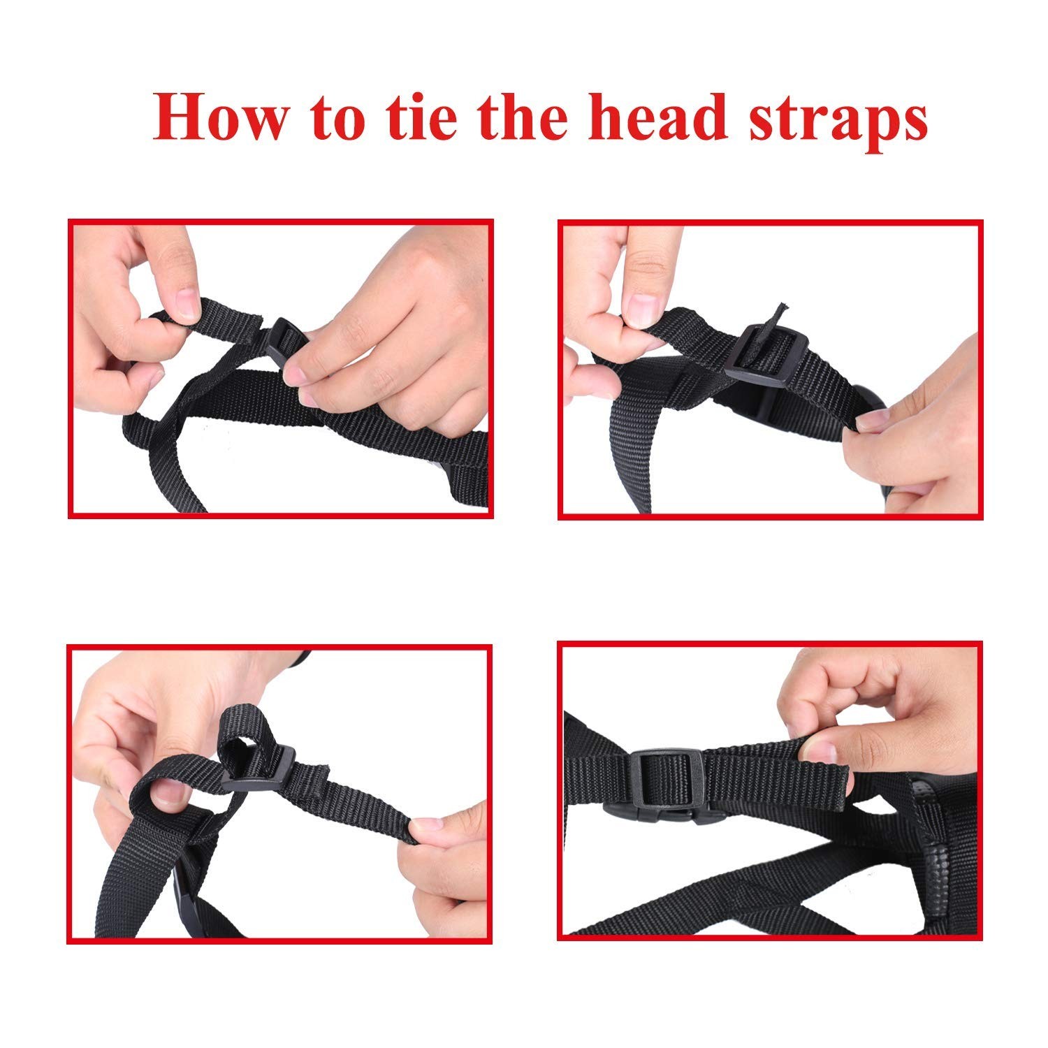 Head Strap Dog Muzzle Prevent from Taking Off by Paws for S, Red-New