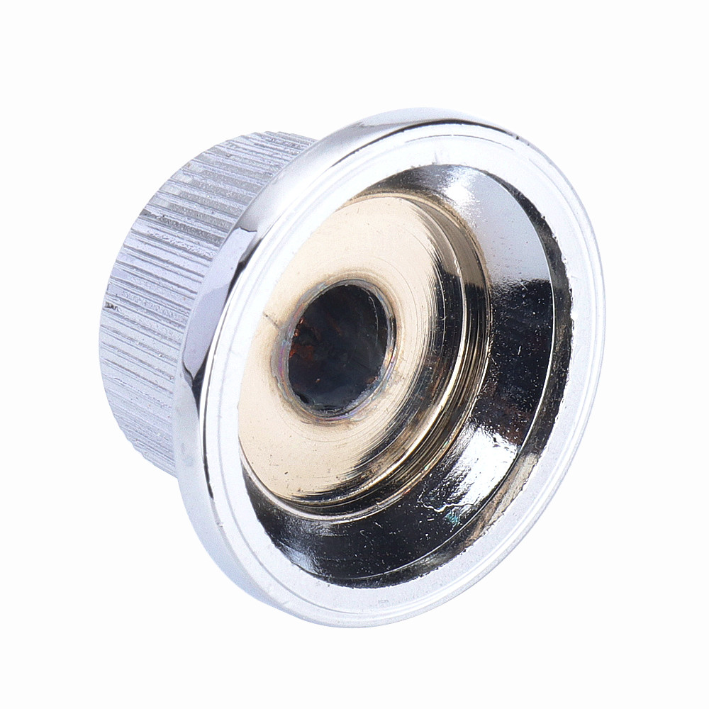 4Pcs Abalone Top Hat Knobs Metal Bell Knobs for Guitar Bass Parts Chrome