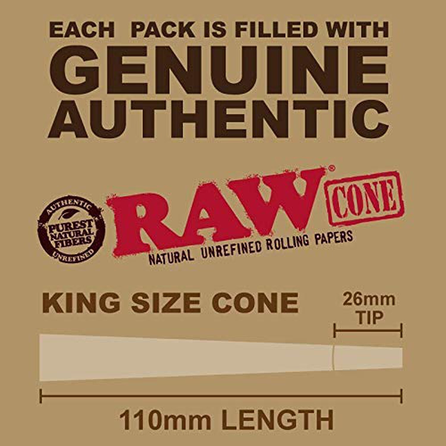 RAW Cones Organic King Size: 100 Pack