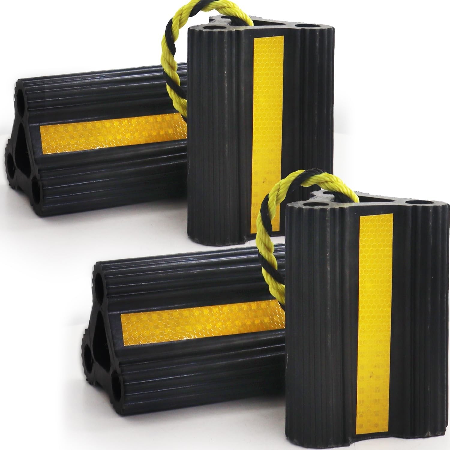 Wheel Chocks [2pair/4pack with Rope] for RV Trailer Standard_B3_ 2pair4pack