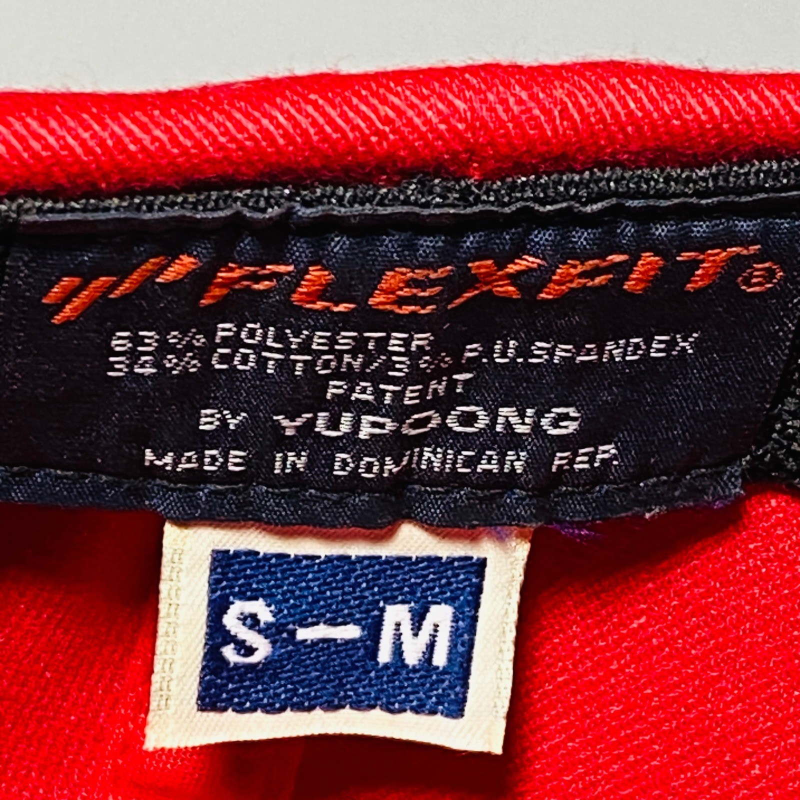 Flexfit MC Baseball Cap Red Fitted Size S M Baseball Stitch Logo Adjustable Hat