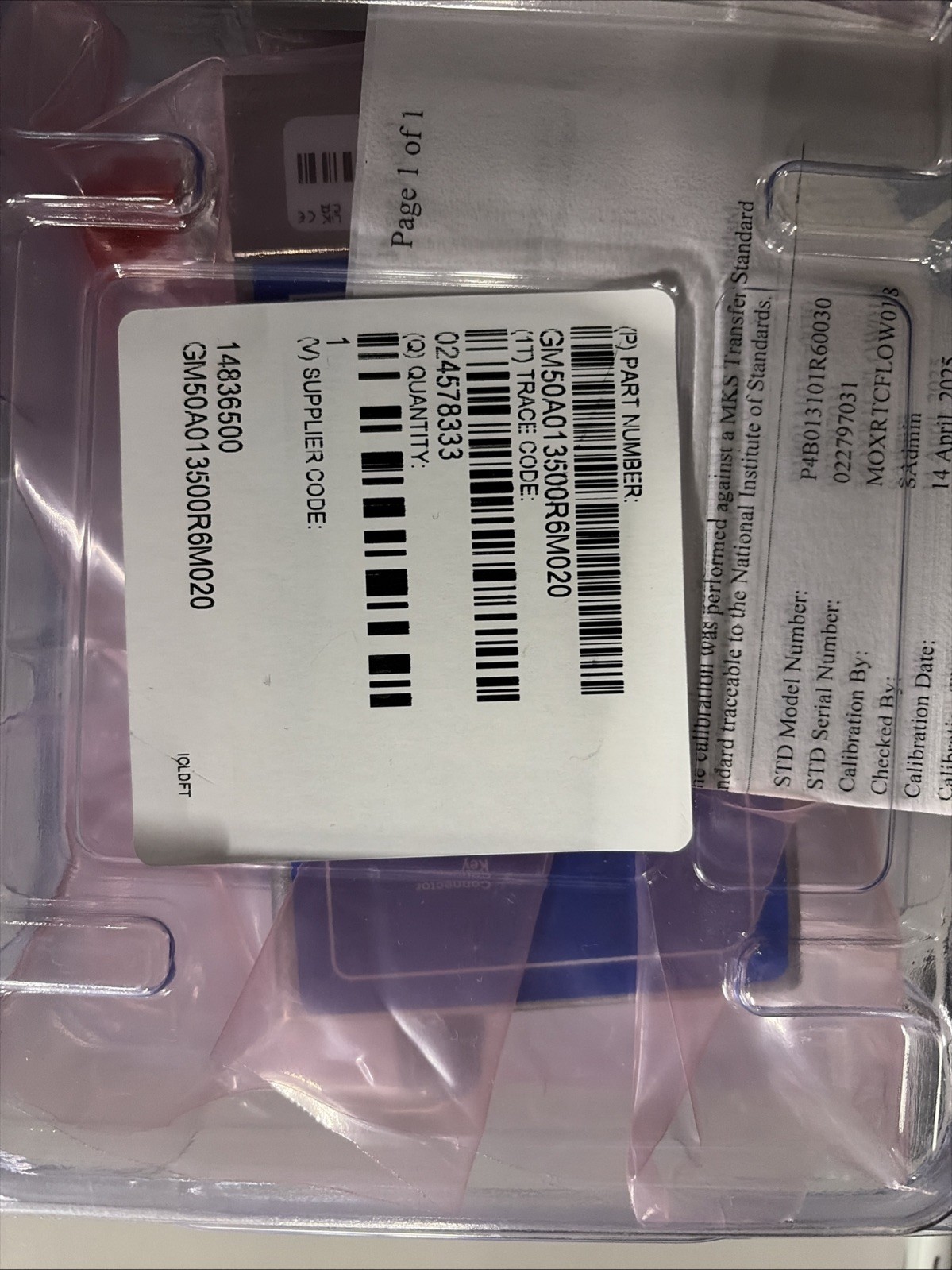 mks instruments MFC GM50A013102R6M020 Range: 100 SCCM Gas: N2