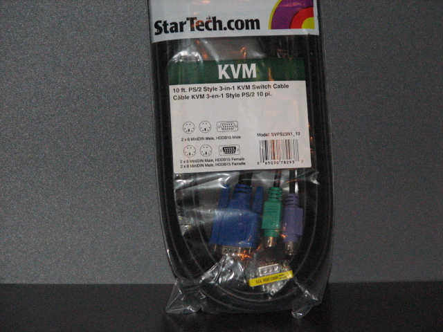 2 New Startech KVM Cables 10ft 3-in-1 Universal PS/2 KVM Cable SVPS23N1_10