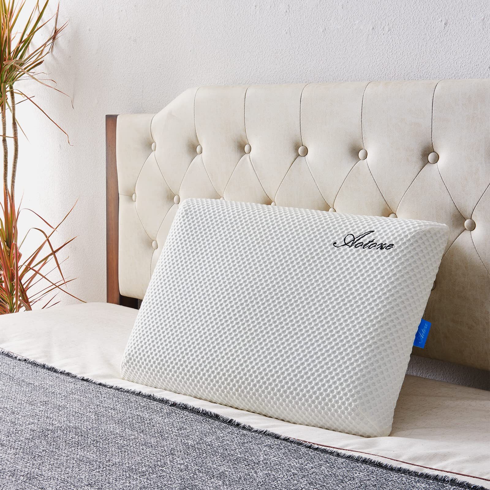 Thin Memory Foam Pillow | Low Profile Pillow | Thin Pillow for Stomach Sleepe...