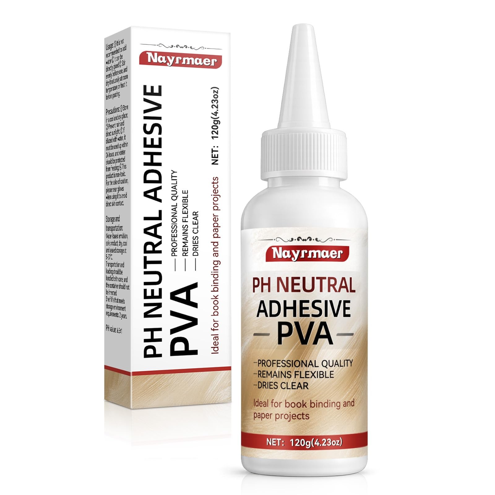 4.23OZ Neutral PH PVA Glue, Art Precision Craft Book Adhesive, Archival Clear