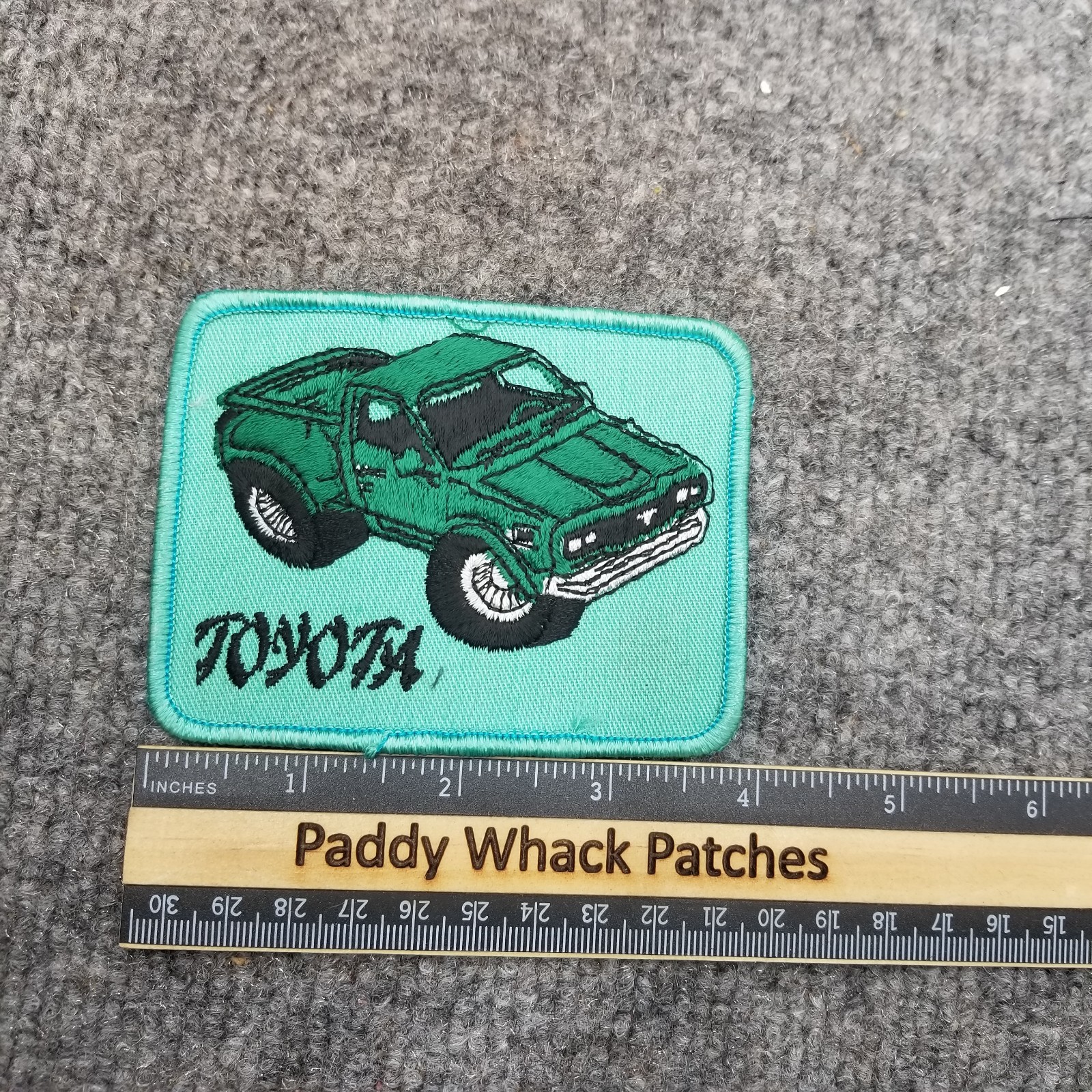 Vintage Toyota Truck Patch Green Car Auto 70s 80s Offroad Pickup Camping Stained