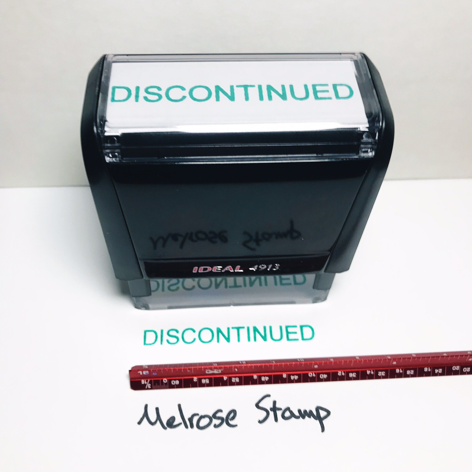 Discontinued Rubber Stamp Green Ink Self Inking Ideal 4913