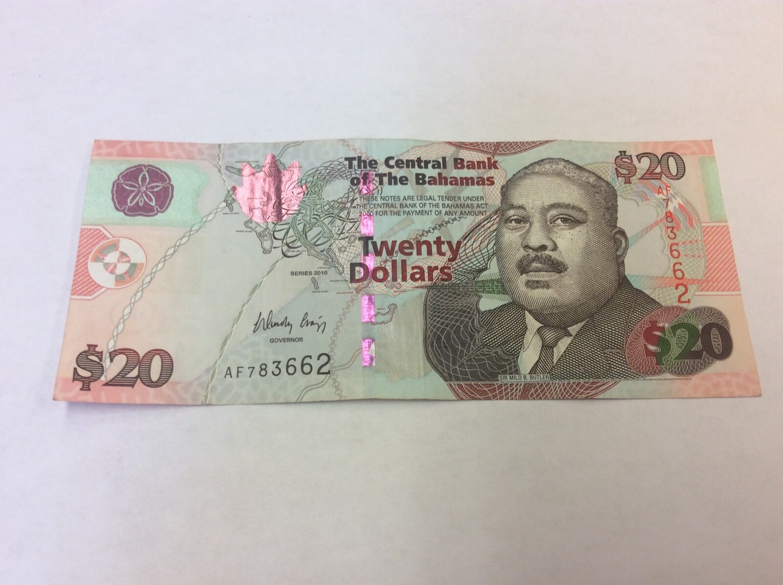 2010 P74A Bahamas $20 Banknote Circulated l