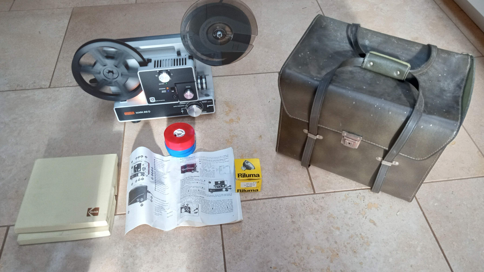 Eumig Mark 610D Projector in Excelent Condition With Reels Case Manuals Etc