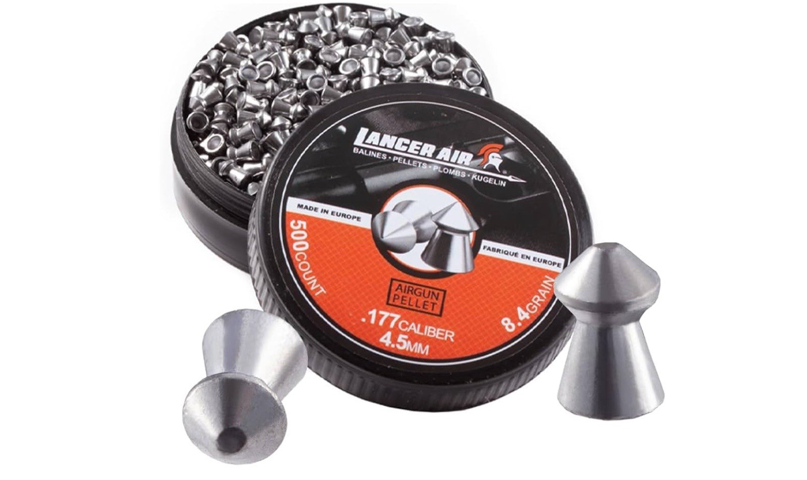 Lancer Tactical 500 Count 0.177 Caliber 5.5 Gram Air Gun Pellets (4.5mm Pointed)