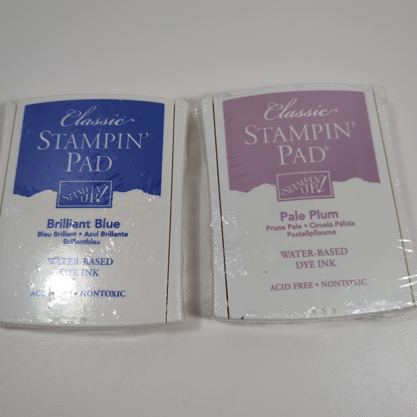 NEW Stampin Up Pale Plum Brilliant Blue Classic Stampin’ Ink Pad Dye Acid Free