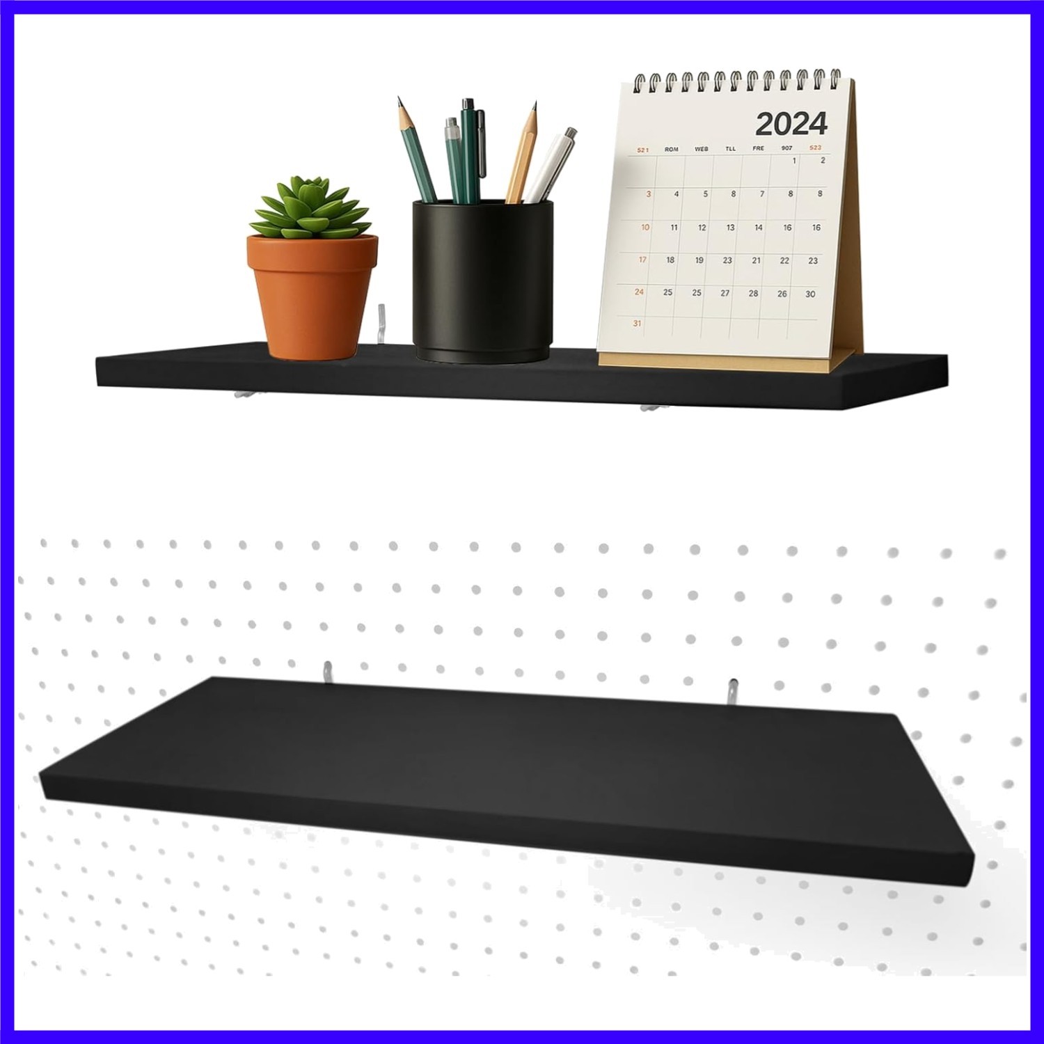 16" x 6" Large Peg Board Racks 2Pack Wall Organizer Shelf, 1/4inch Heavy Duty...