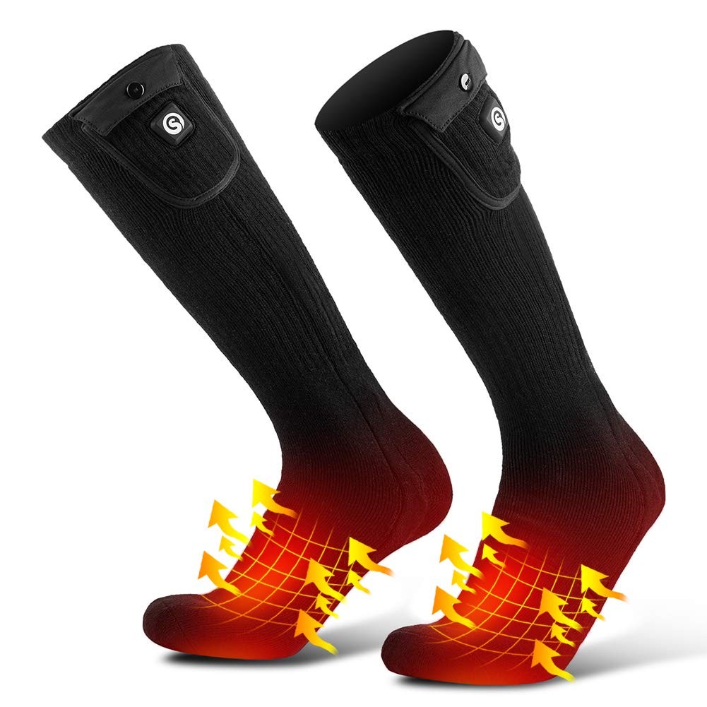 SAVIOR HEAT Heated Socks for Men Women Rechargeable Battery Electric Socks
