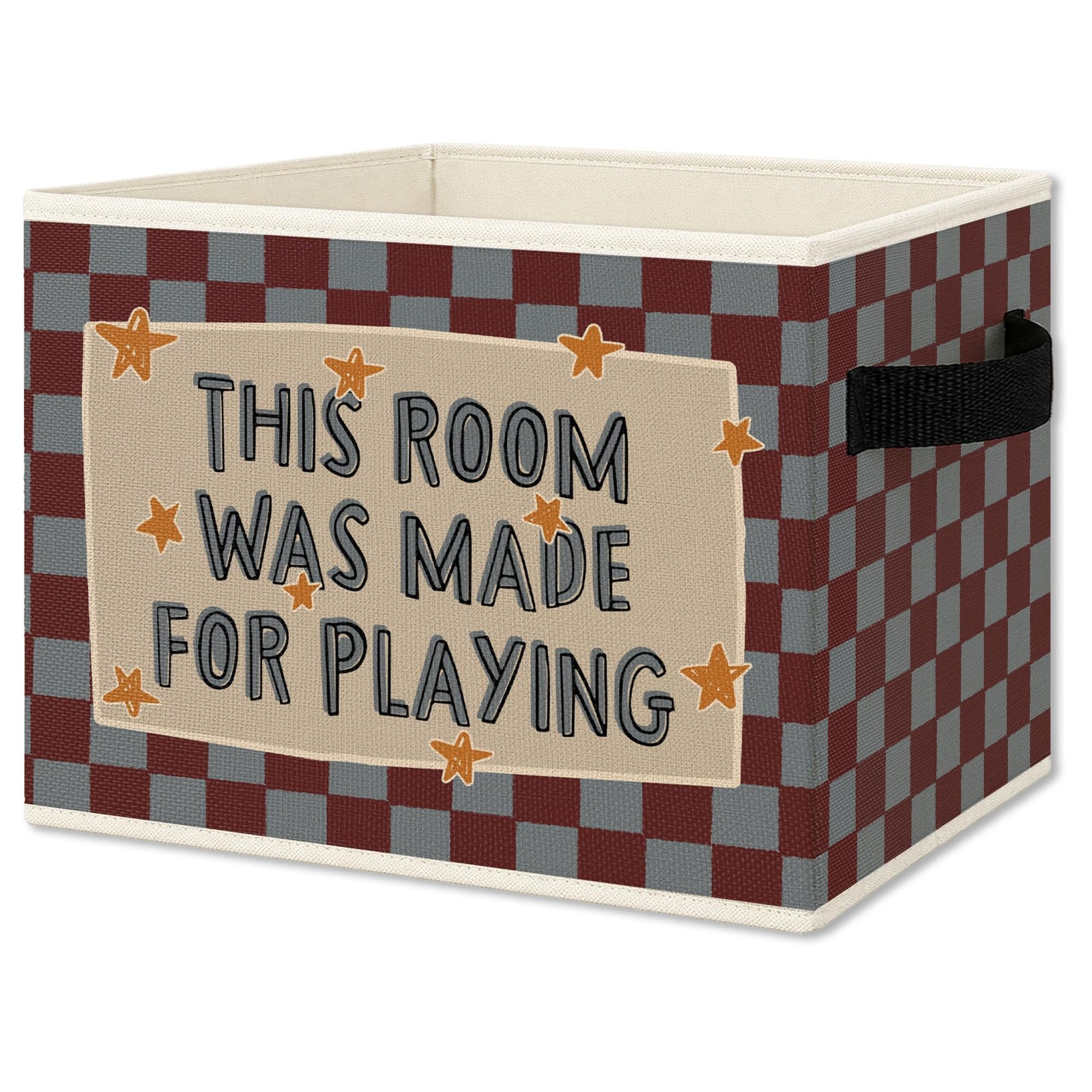 Kids Playroom Foldable Storage Bins Box with Handles, Playroom Decor for Boys...