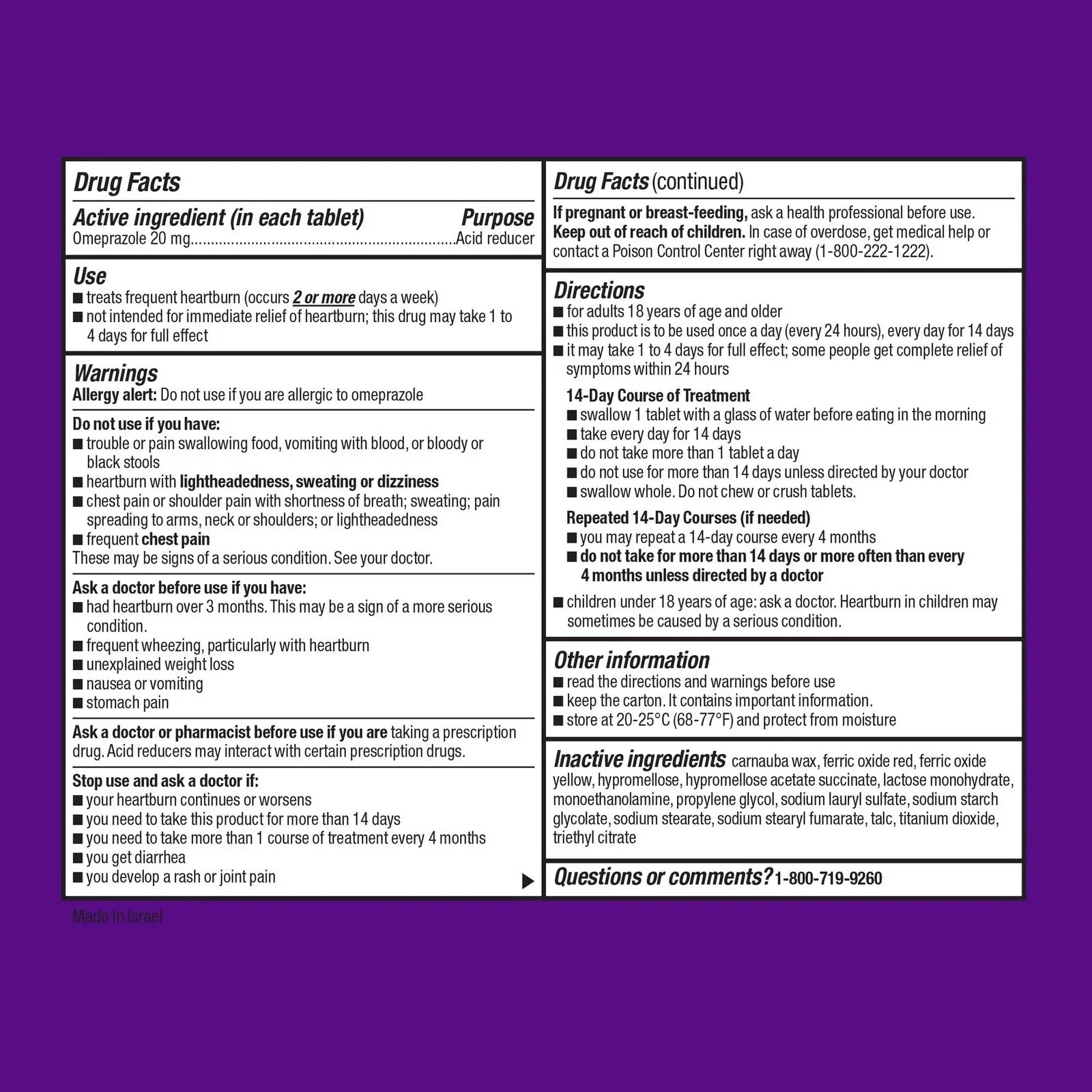 Equate Omeprazole 20mg Delayed Release Acid Reducer Tablets 42 Tablets New
