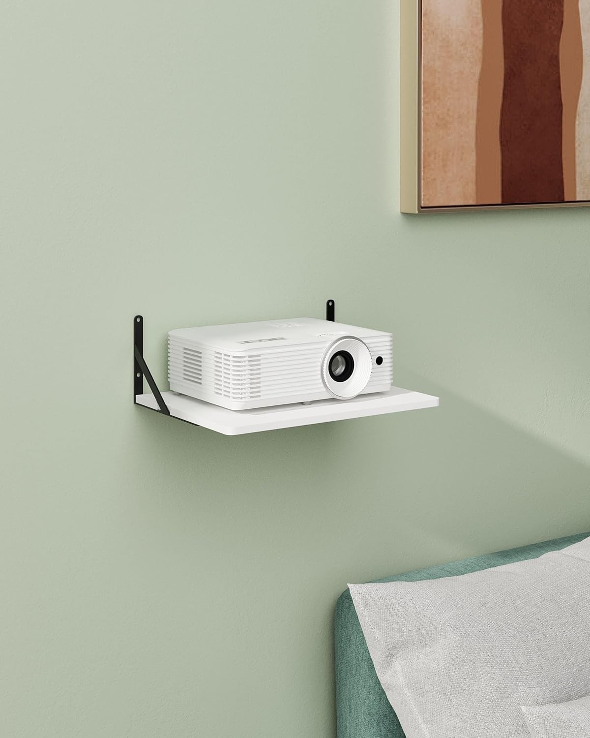 Projector Wall Mount Bracket for Small Mini Projectors Cable Box Router Shelf