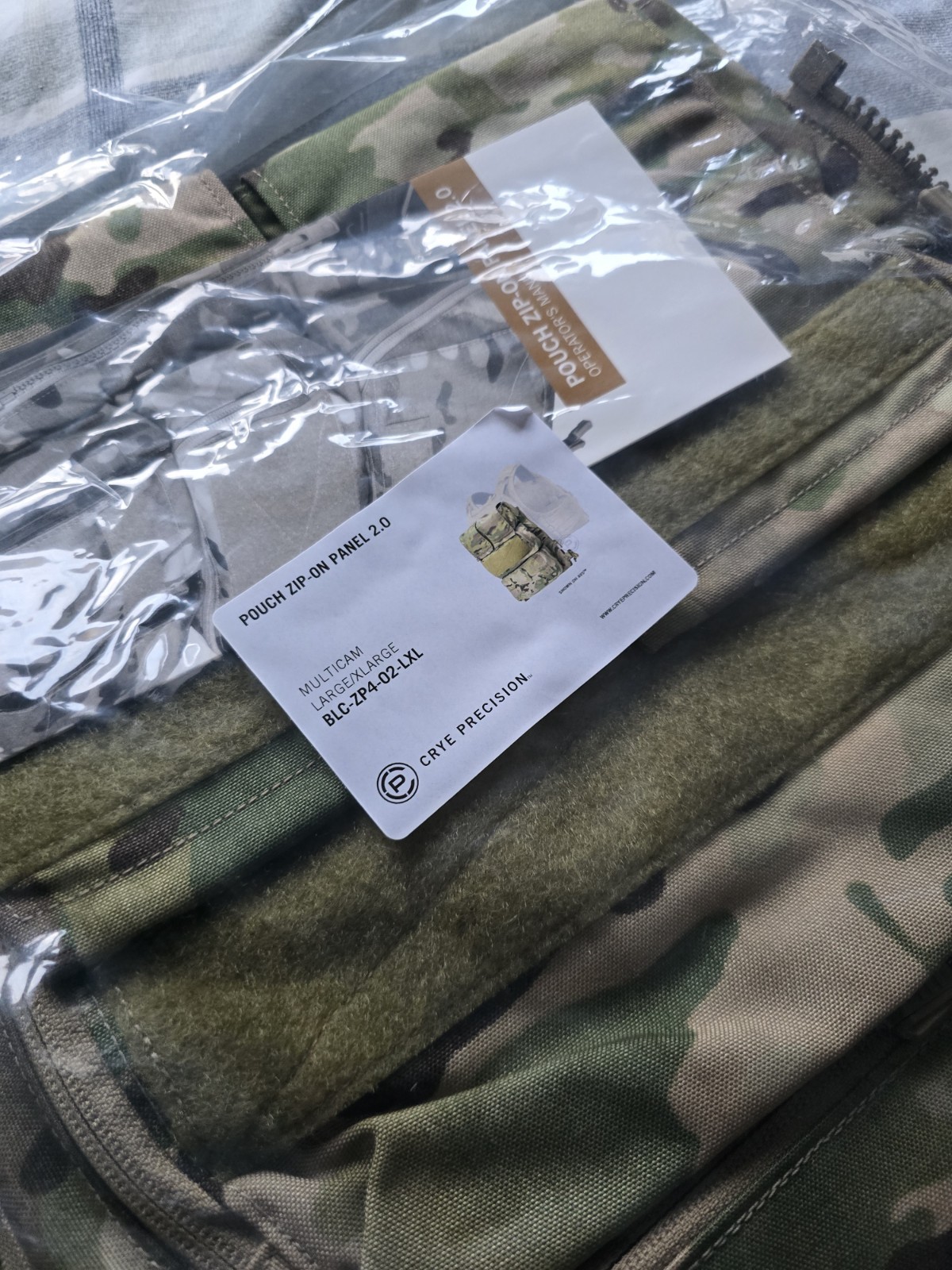 Crye Precision Zip-on Assaulter Panel 2.0, Large/X-Large, Multicam, Brand New