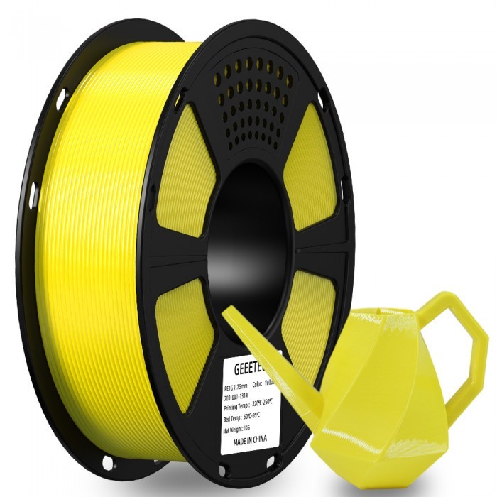 GEEETECH PETG Filament 1.75mm 1KG Yellow 3D Printer Filament Impact Resistant