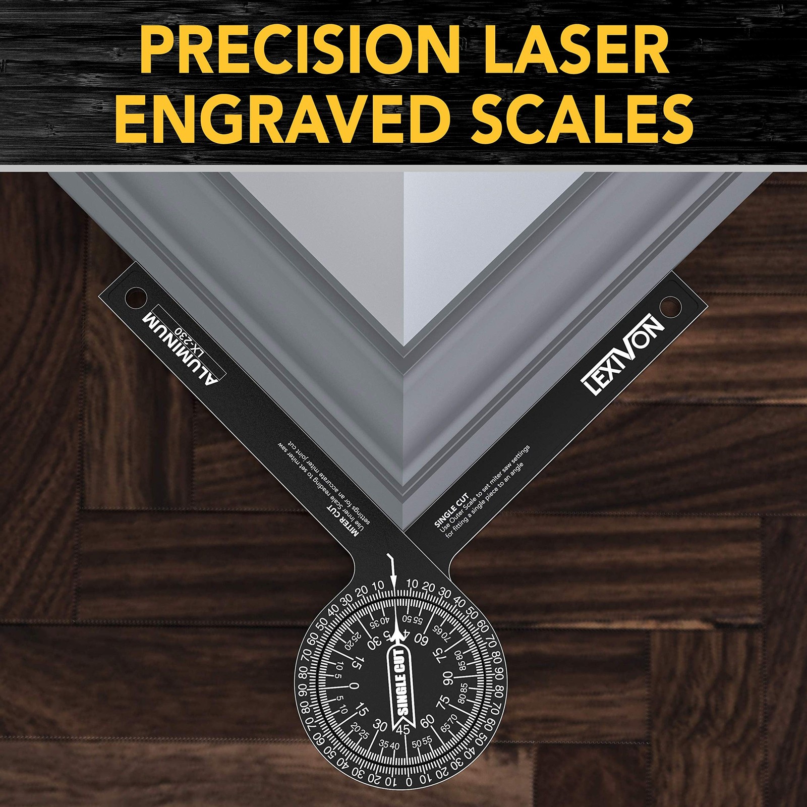 7 Inch Aluminum Miter Saw Protractor Angle Finder Precision Measuring Tool
